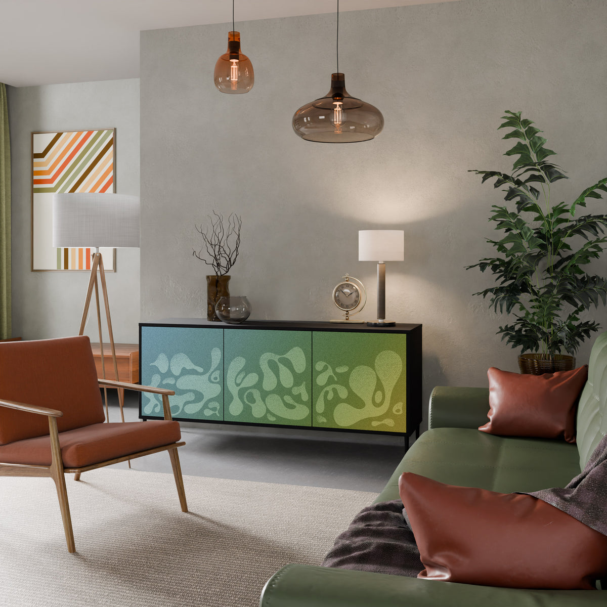 IRREGULAR BLUE 3-Door Sideboard