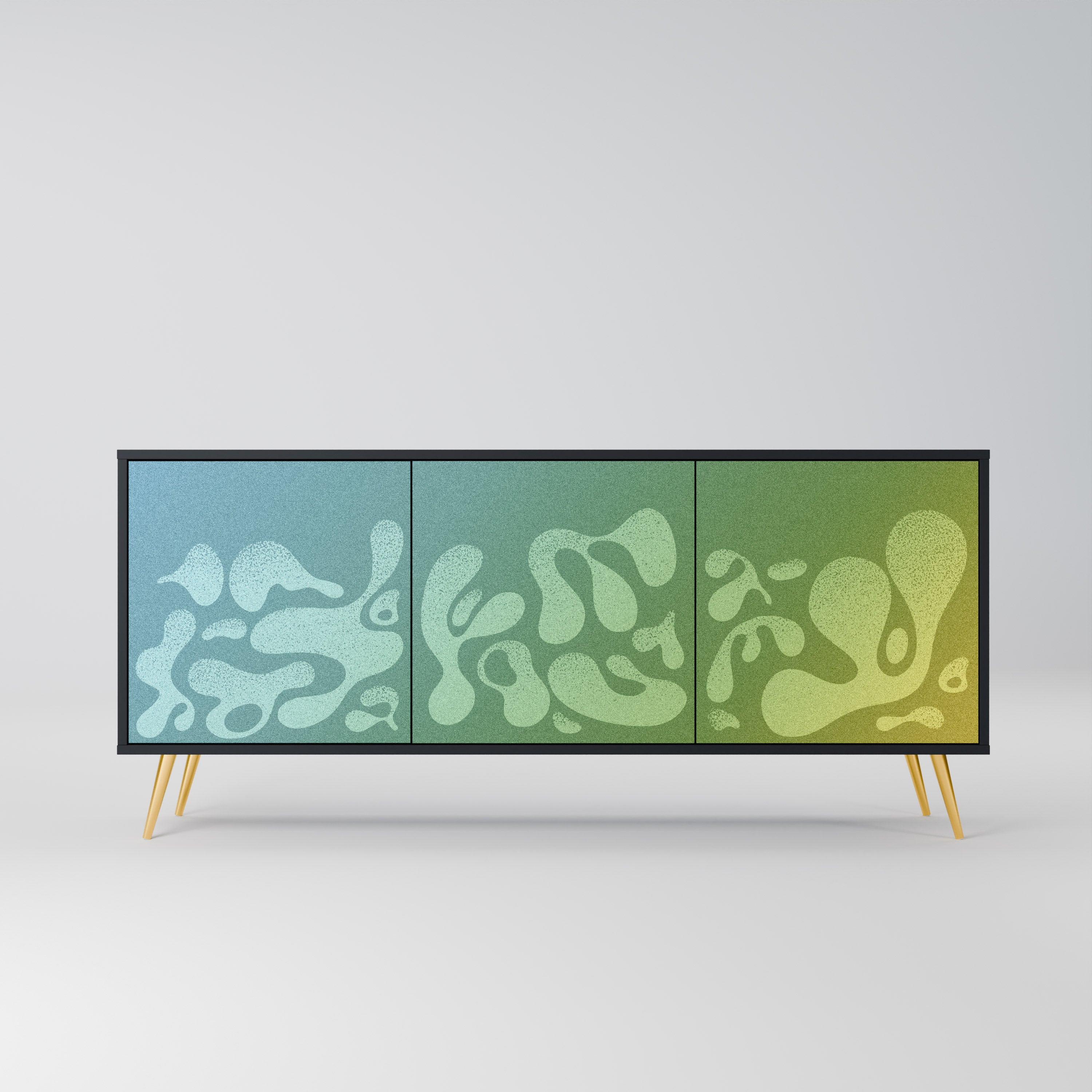 Buffet 3 portes IRREGULAR BLUE finition noire