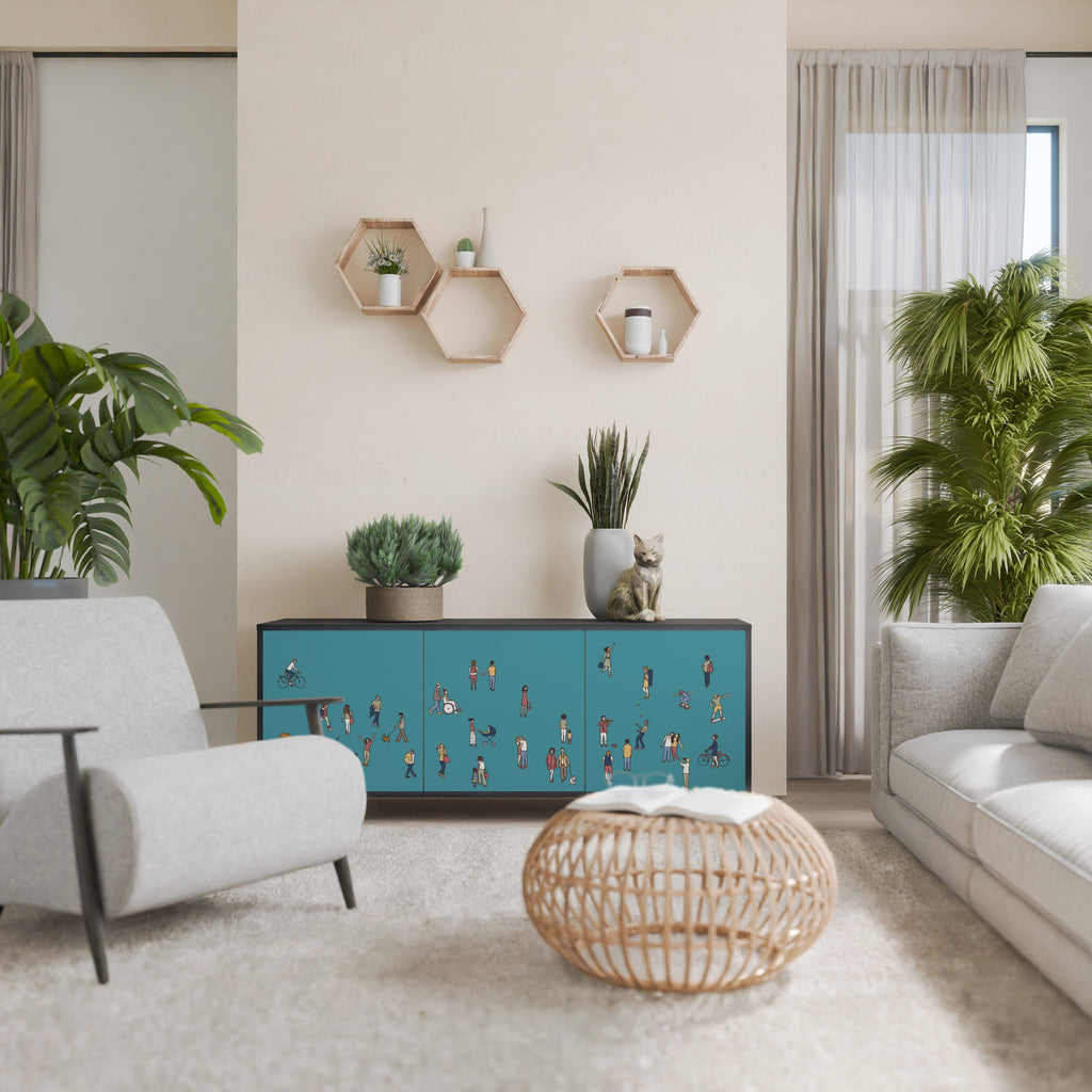 Buffet 3 portes COLLECTIVE STREAM finition noire