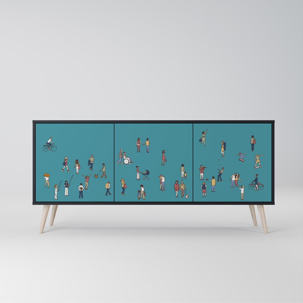 Buffet 3 portes COLLECTIVE STREAM finition noire