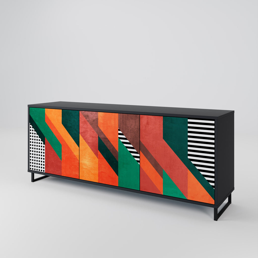 Buffet 3 portes MAKESHIFT ARTISTRY en finition noire