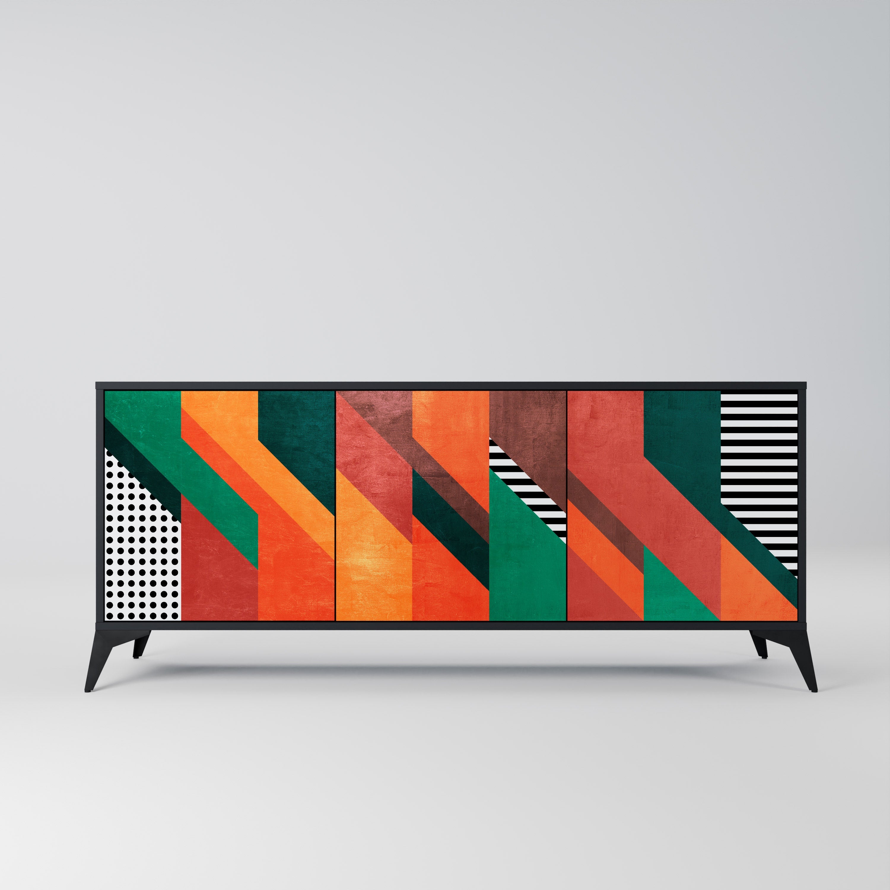 Buffet 3 portes MAKESHIFT ARTISTRY en finition noire