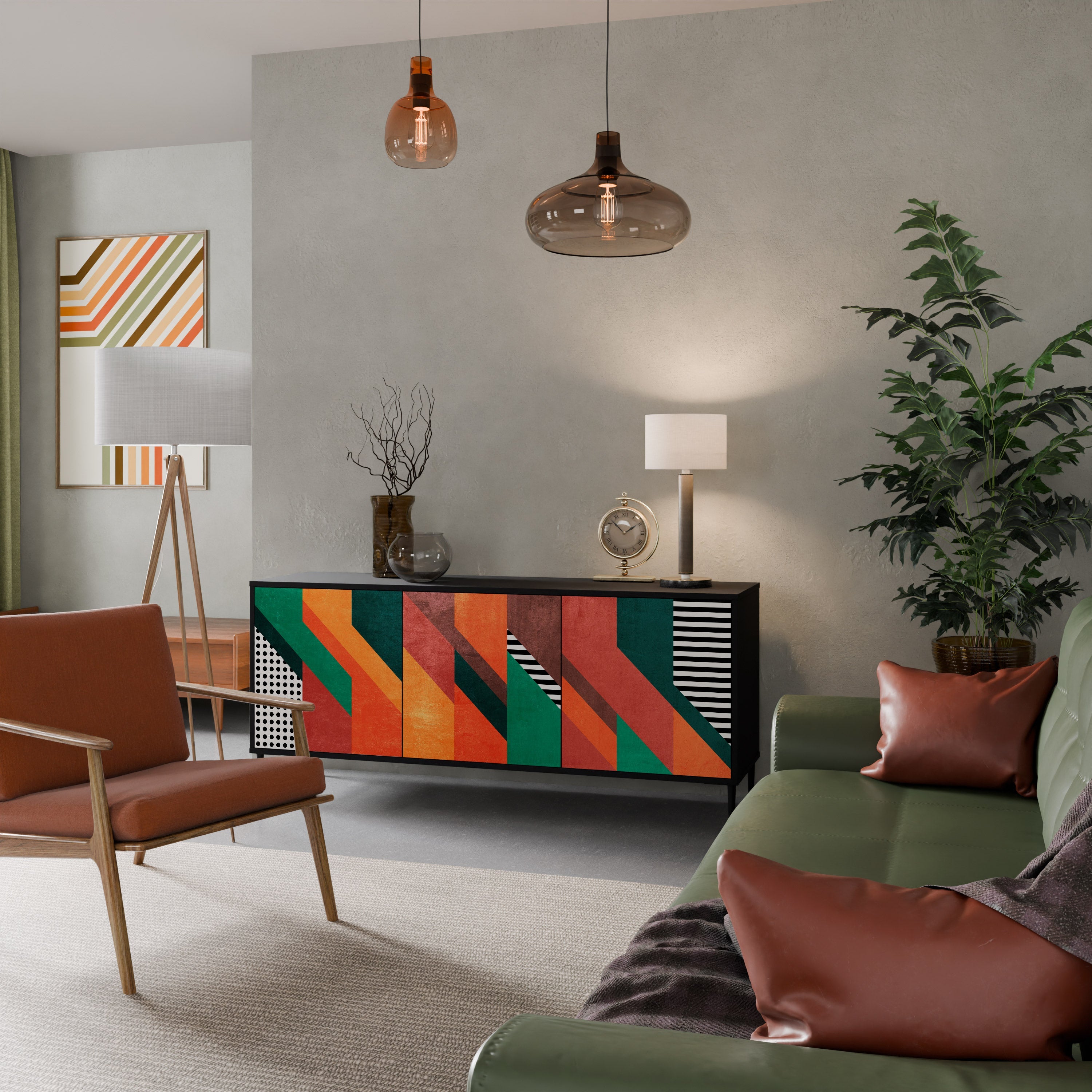 Buffet 3 portes MAKESHIFT ARTISTRY en finition noire