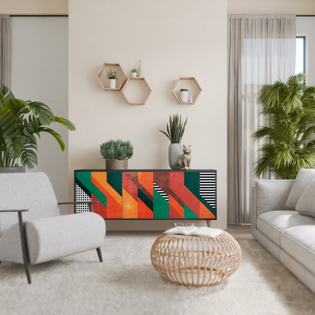 Buffet 3 portes MAKESHIFT ARTISTRY en finition noire