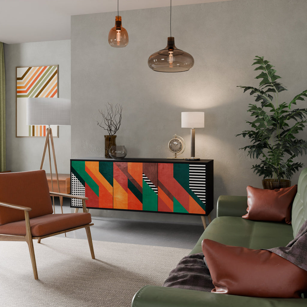 Buffet 3 portes MAKESHIFT ARTISTRY en finition noire