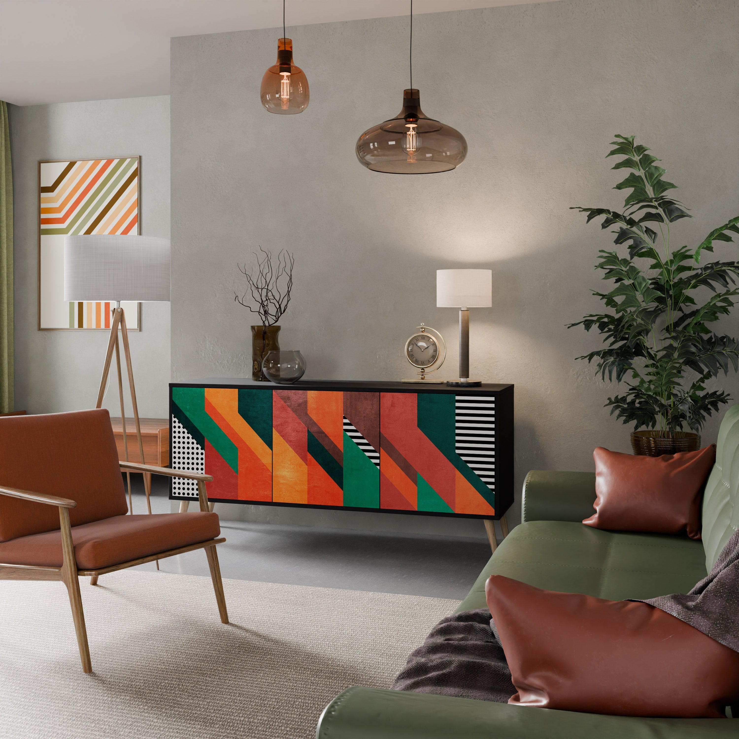 Buffet 3 portes MAKESHIFT ARTISTRY en finition noire