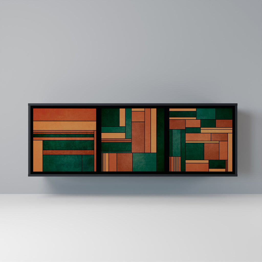 Buffet 3 portes EARTHY FIGURES en finition noire