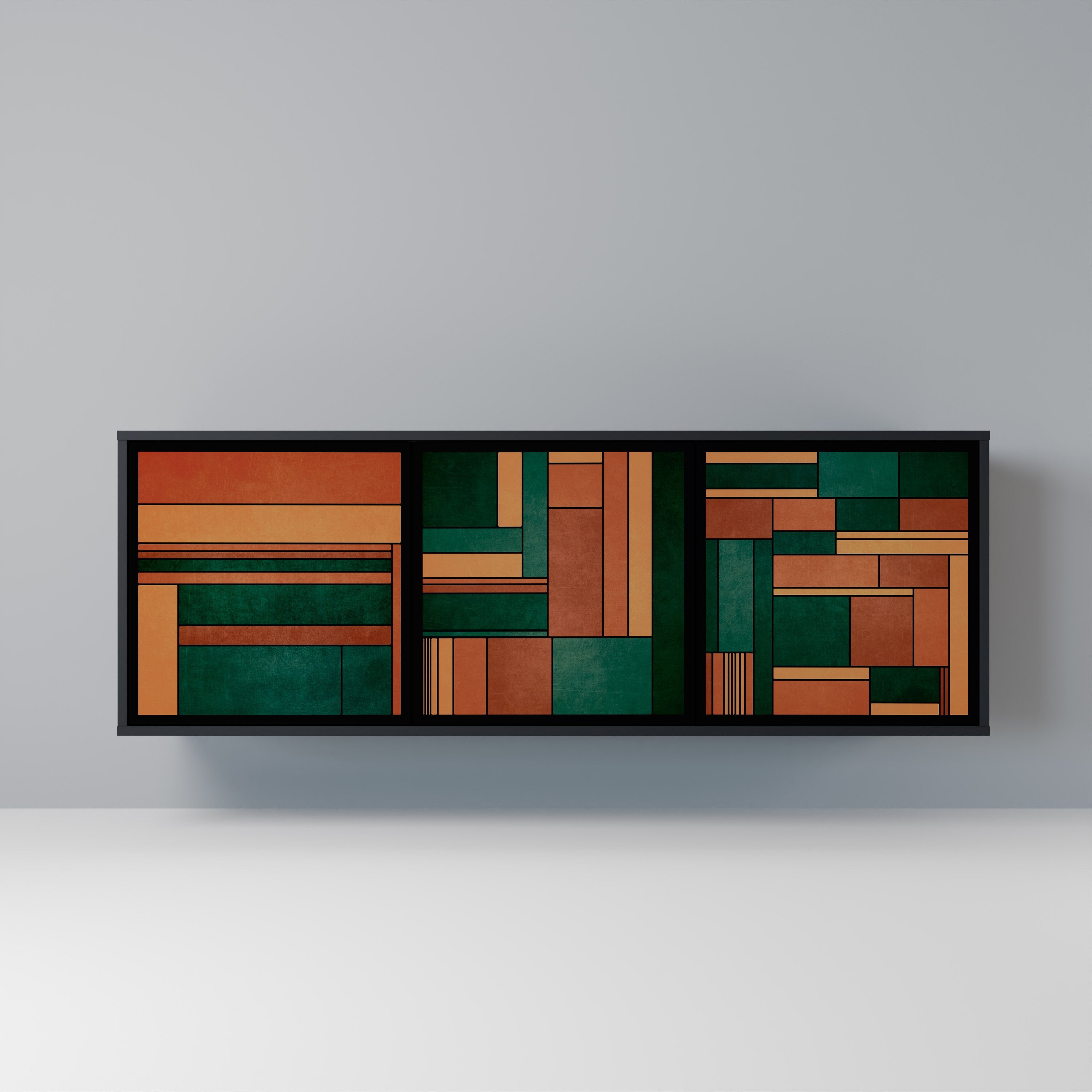 Buffet 3 portes EARTHY FIGURES en finition noire