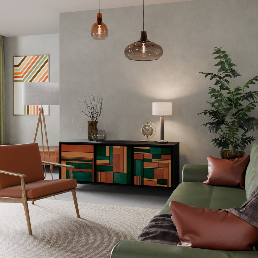 Buffet 3 portes EARTHY FIGURES en finition noire