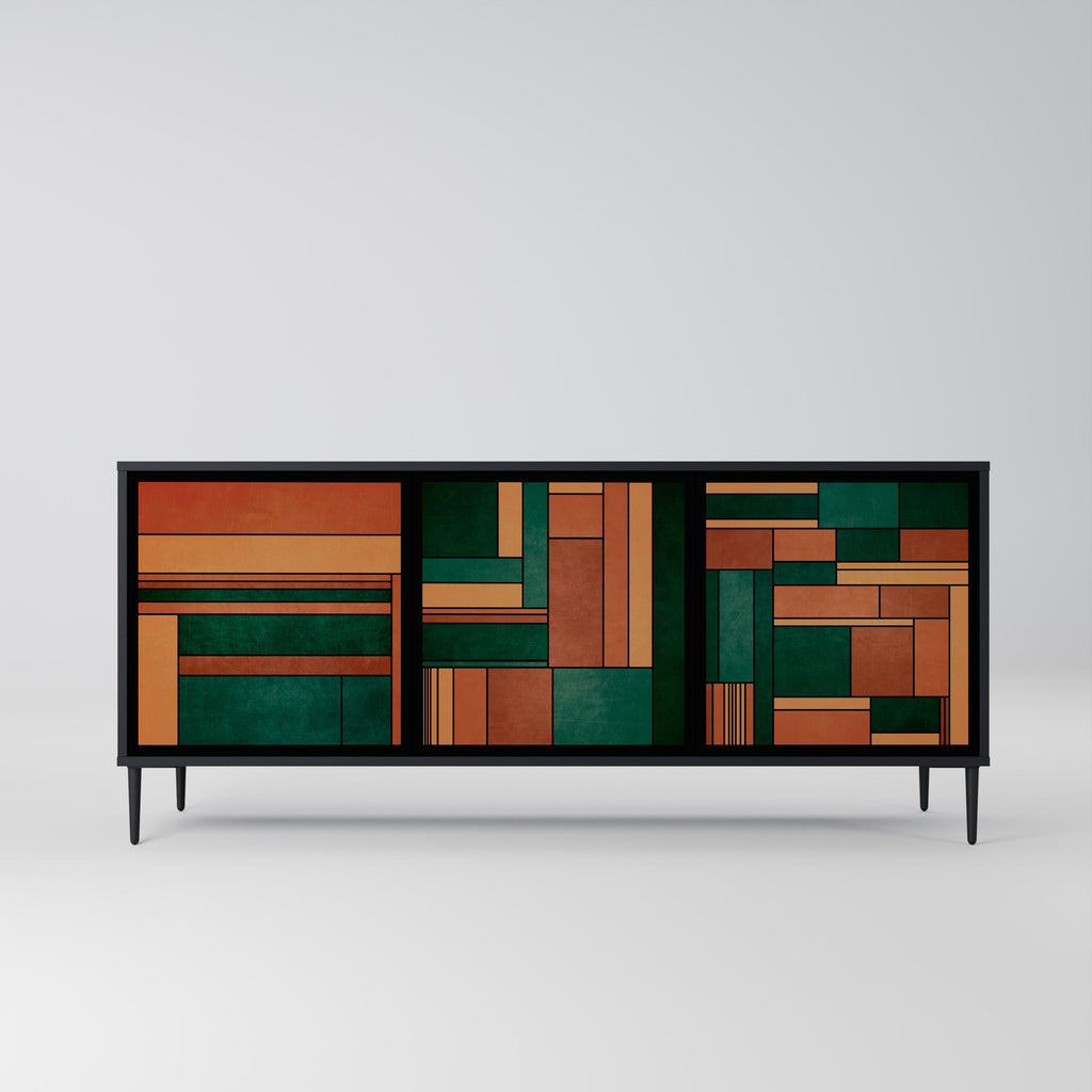 Buffet 3 portes EARTHY FIGURES en finition noire