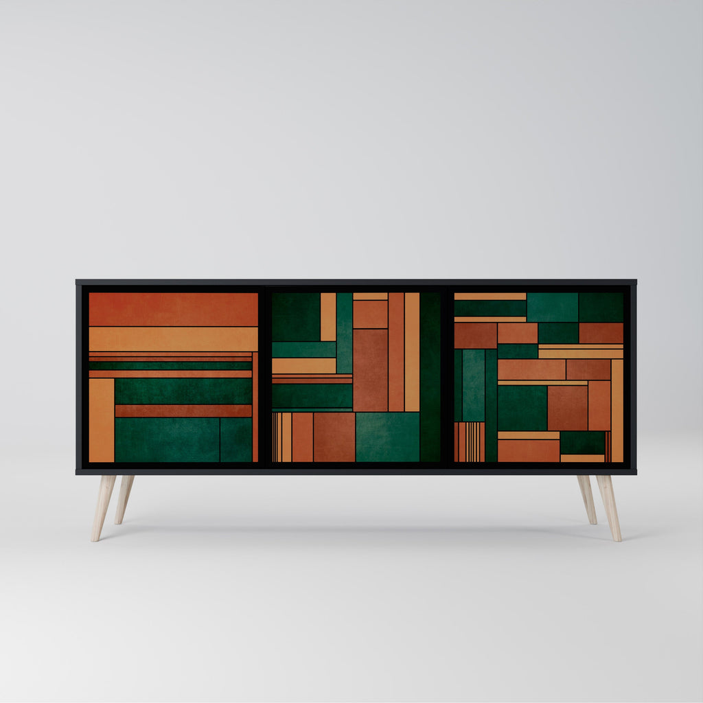 Buffet 3 portes EARTHY FIGURES en finition noire