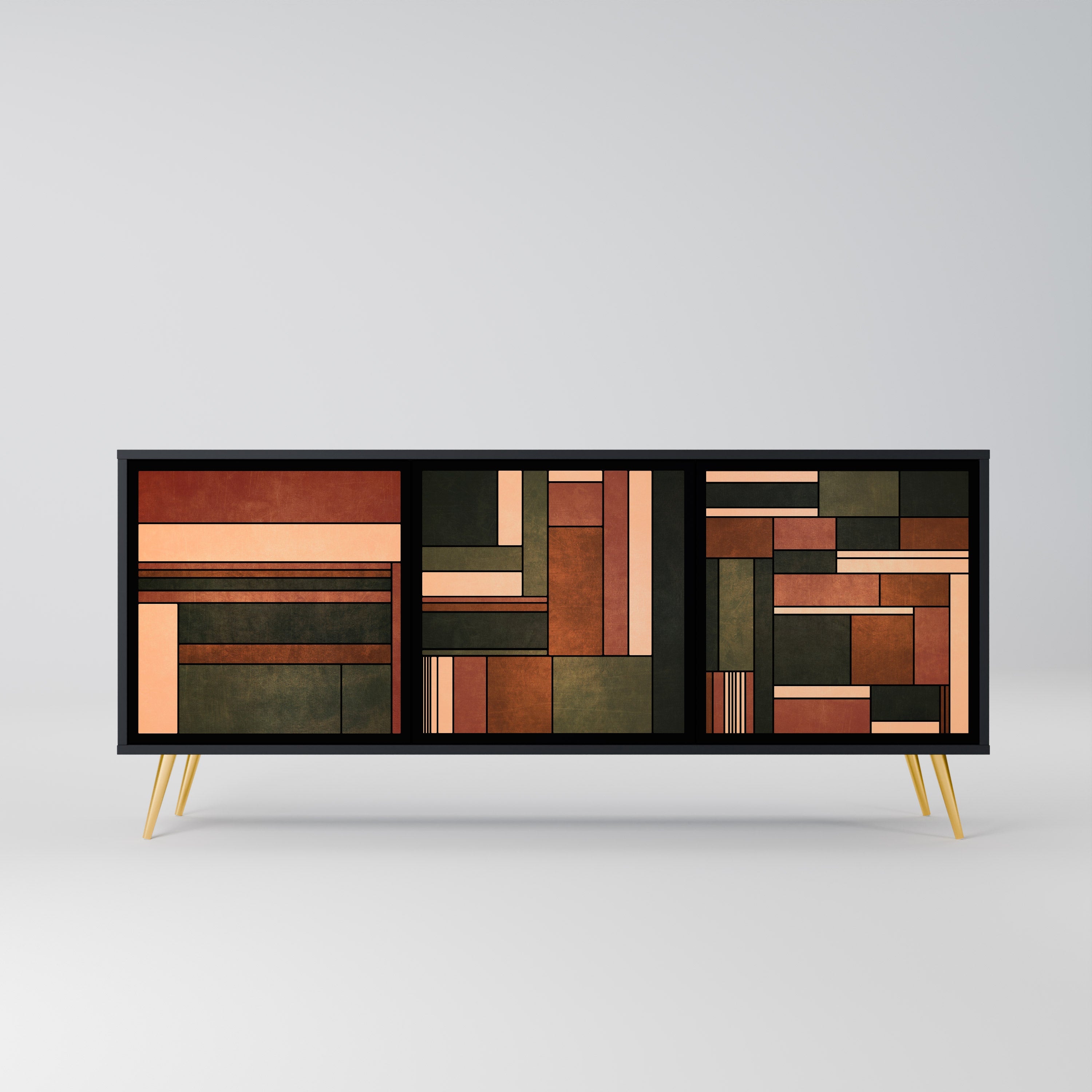 Buffet 3 portes FIGURES OF NATURE en finition noire