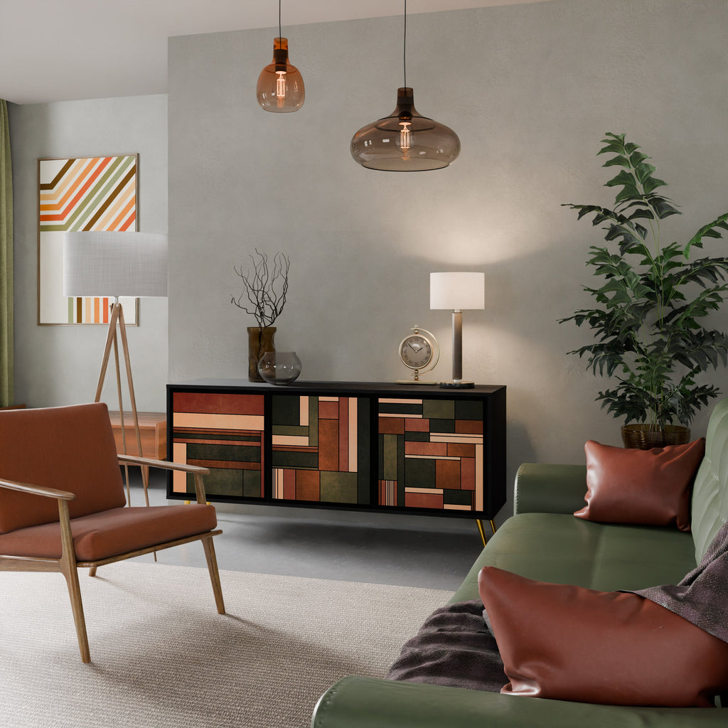 Buffet 3 portes FIGURES OF NATURE en finition noire