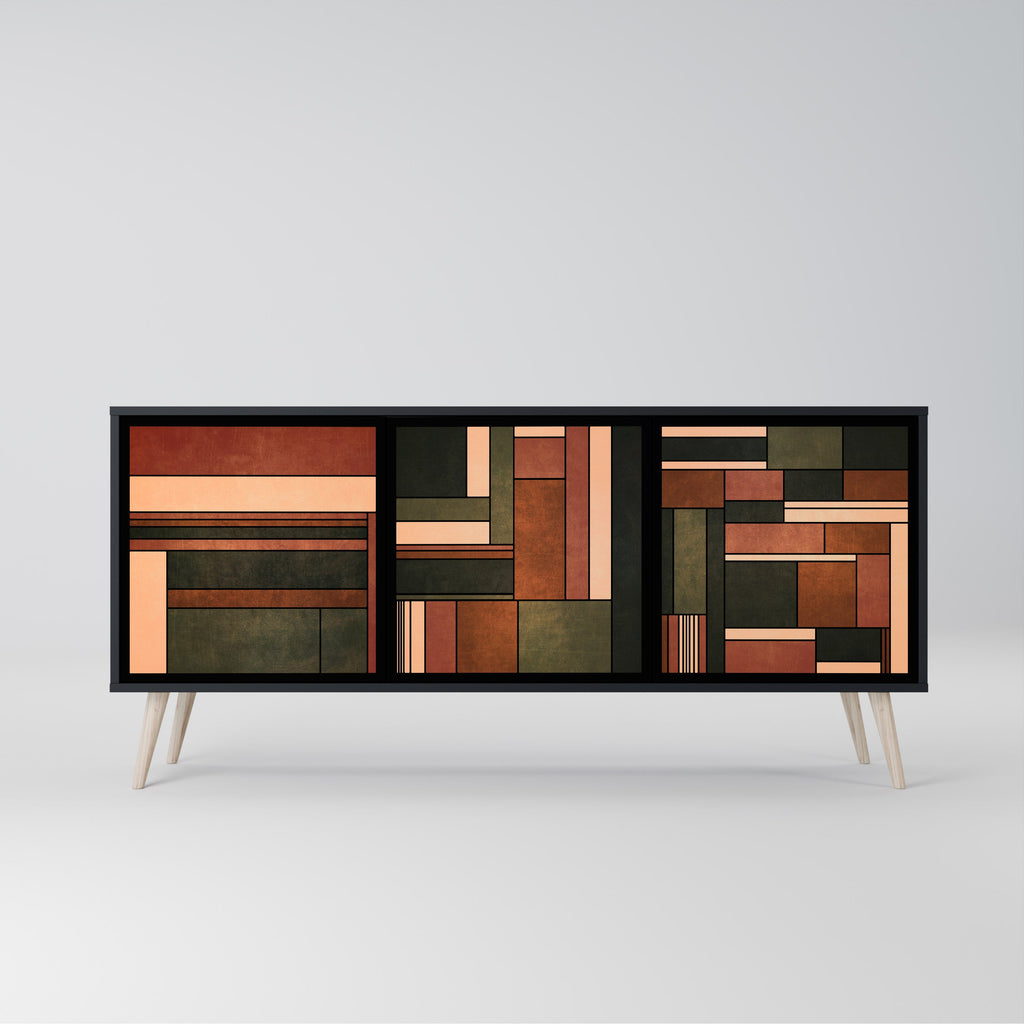 Buffet 3 portes FIGURES OF NATURE en finition noire