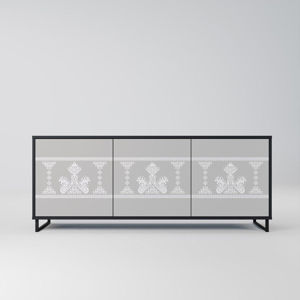 Buffet 3 portes THAI GRAY finition noire