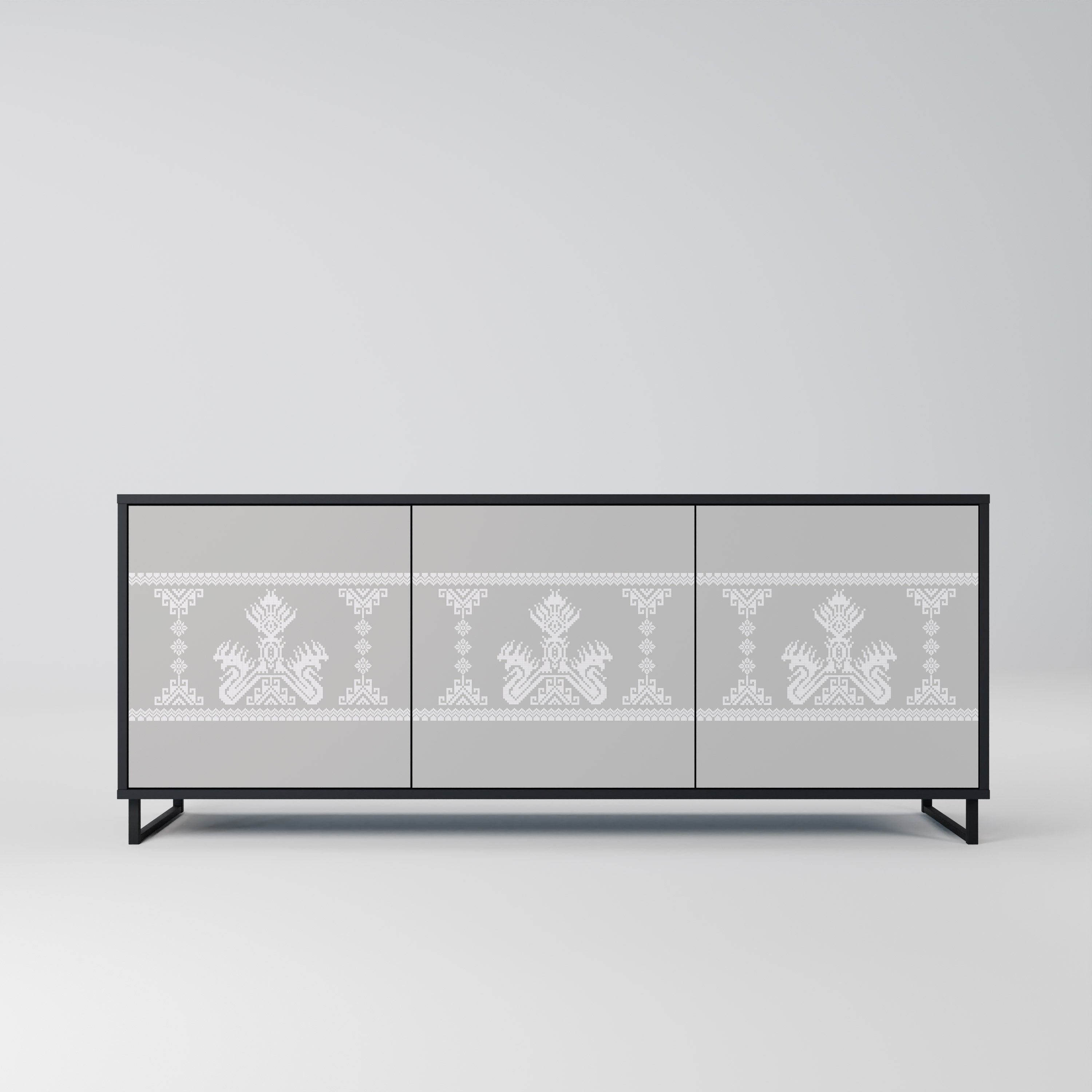 Buffet 3 portes THAI GRAY finition noire