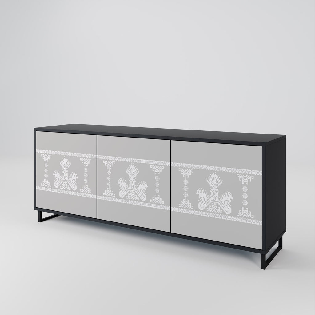 Buffet 3 portes THAI GRAY finition noire