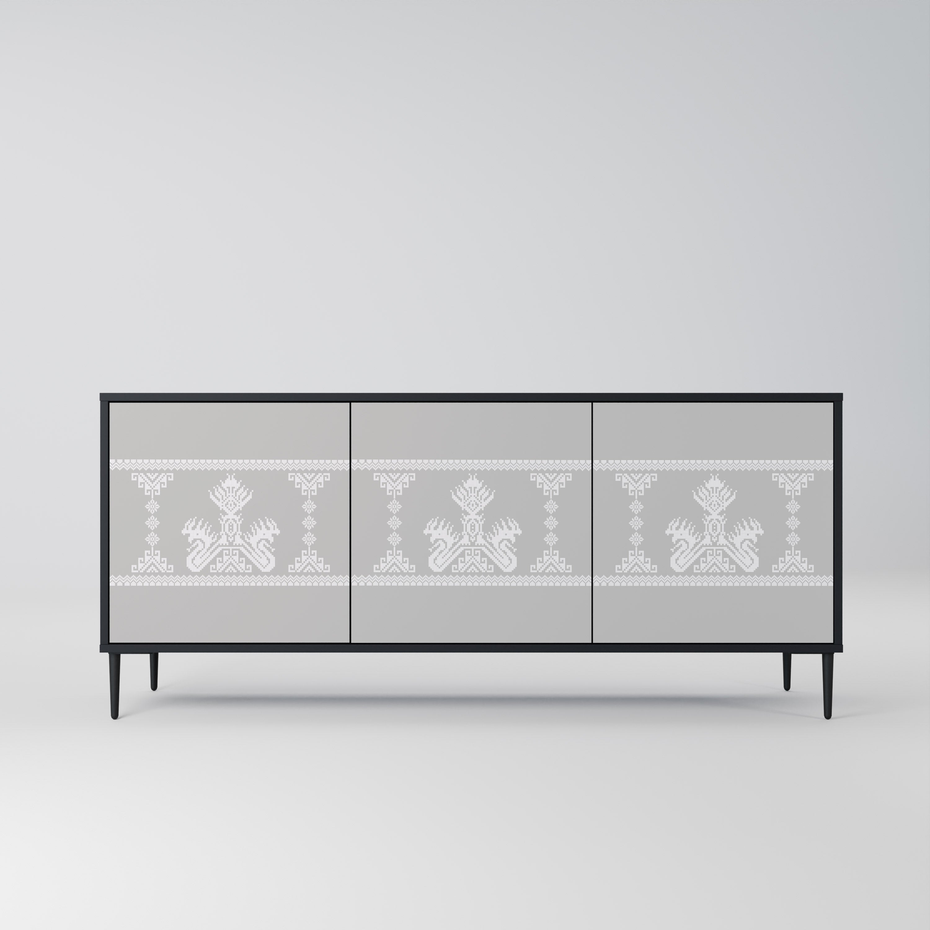 Buffet 3 portes THAI GRAY finition noire