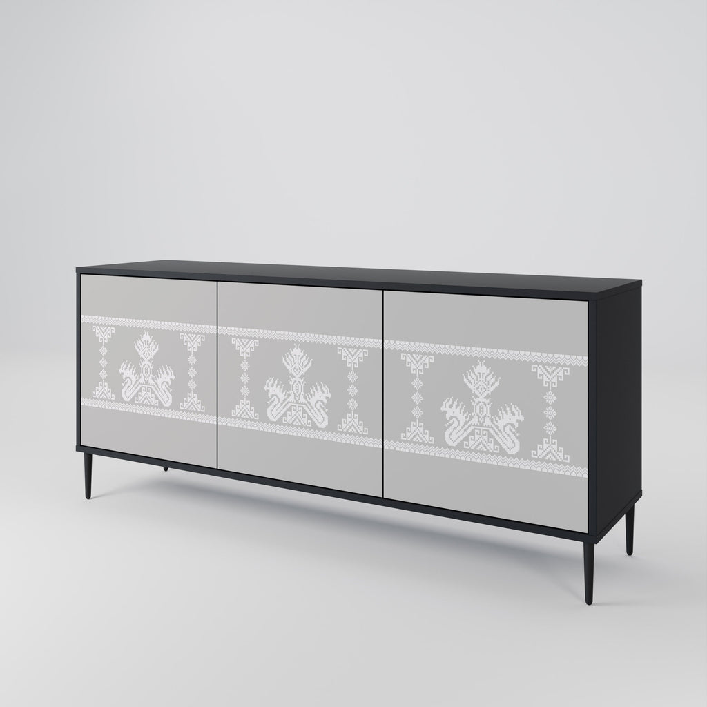 Buffet 3 portes THAI GRAY finition noire