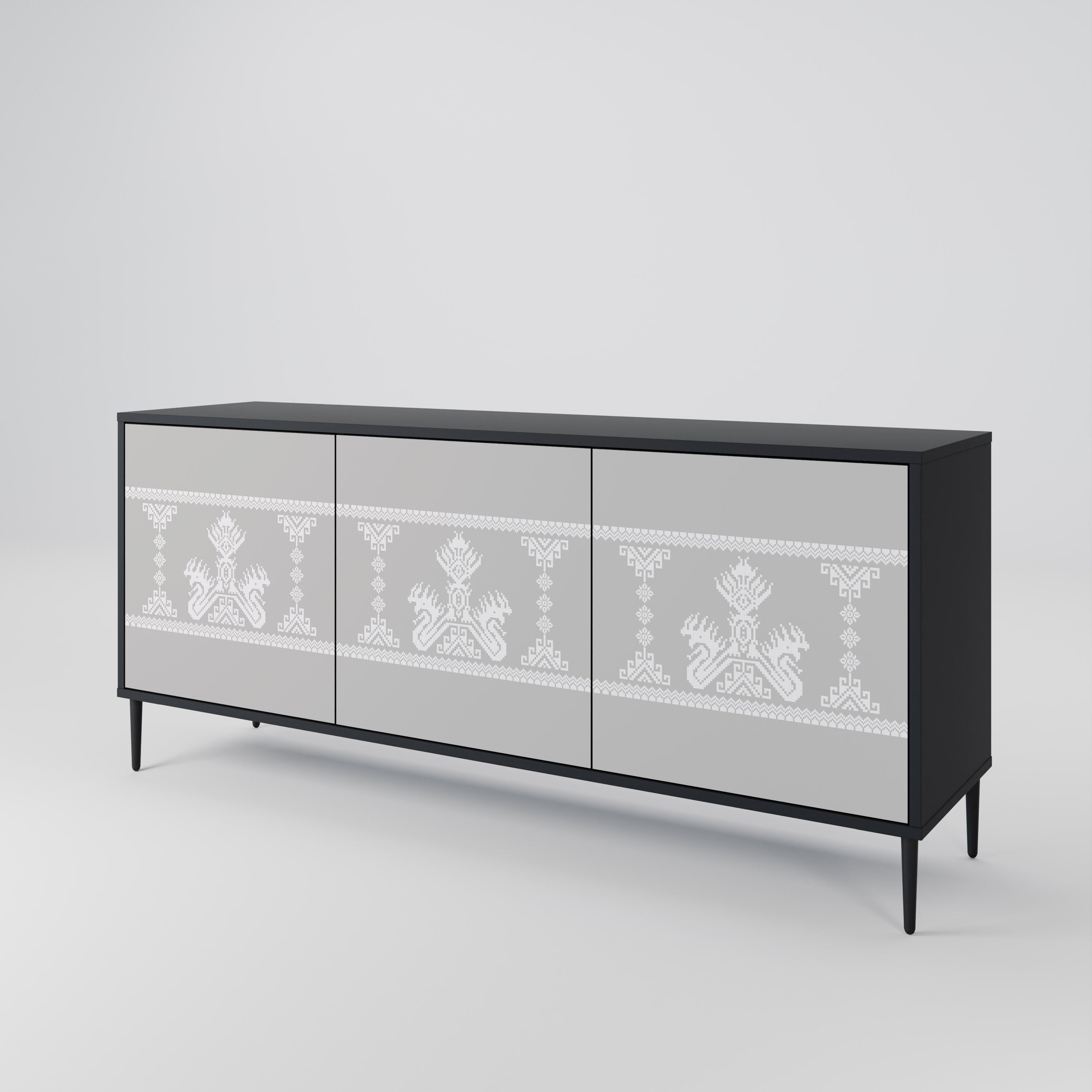 Buffet 3 portes THAI GRAY finition noire