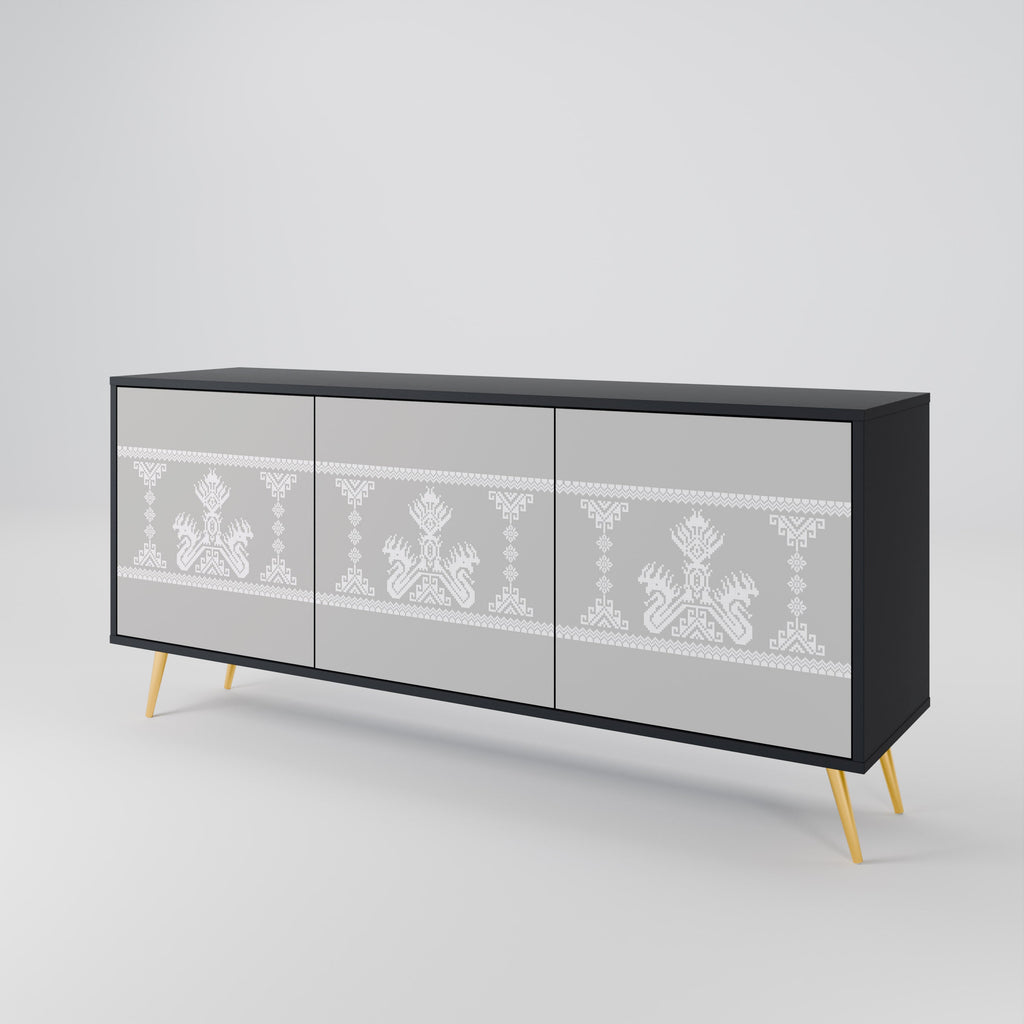 Buffet 3 portes THAI GRAY finition noire