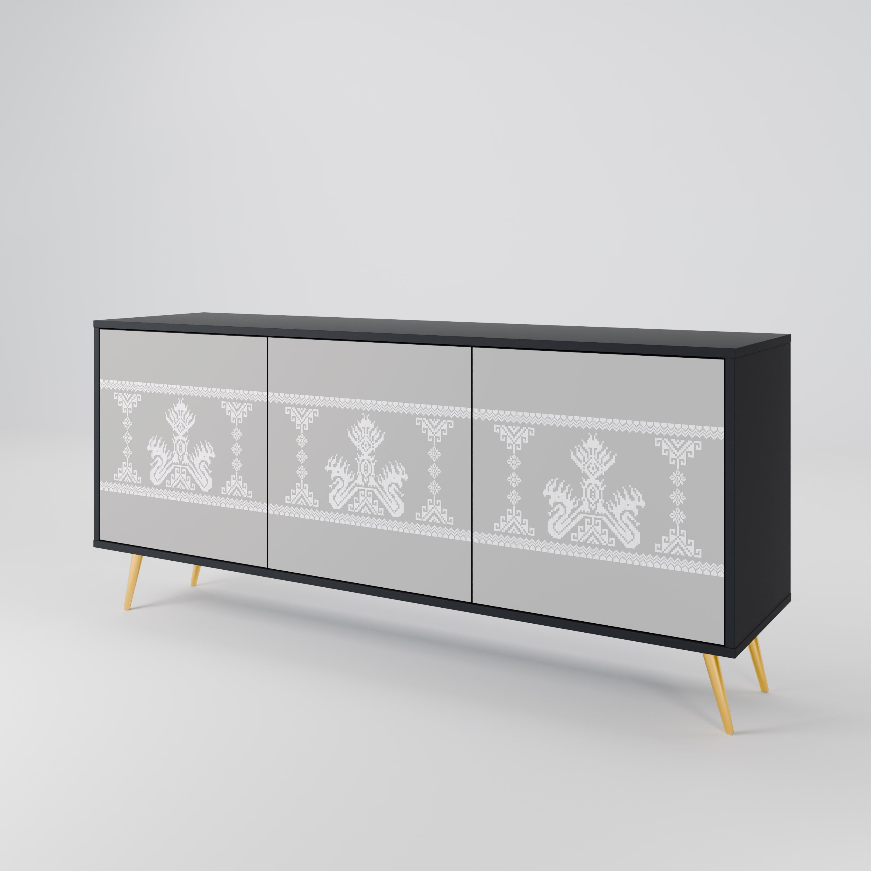 Buffet 3 portes THAI GRAY finition noire