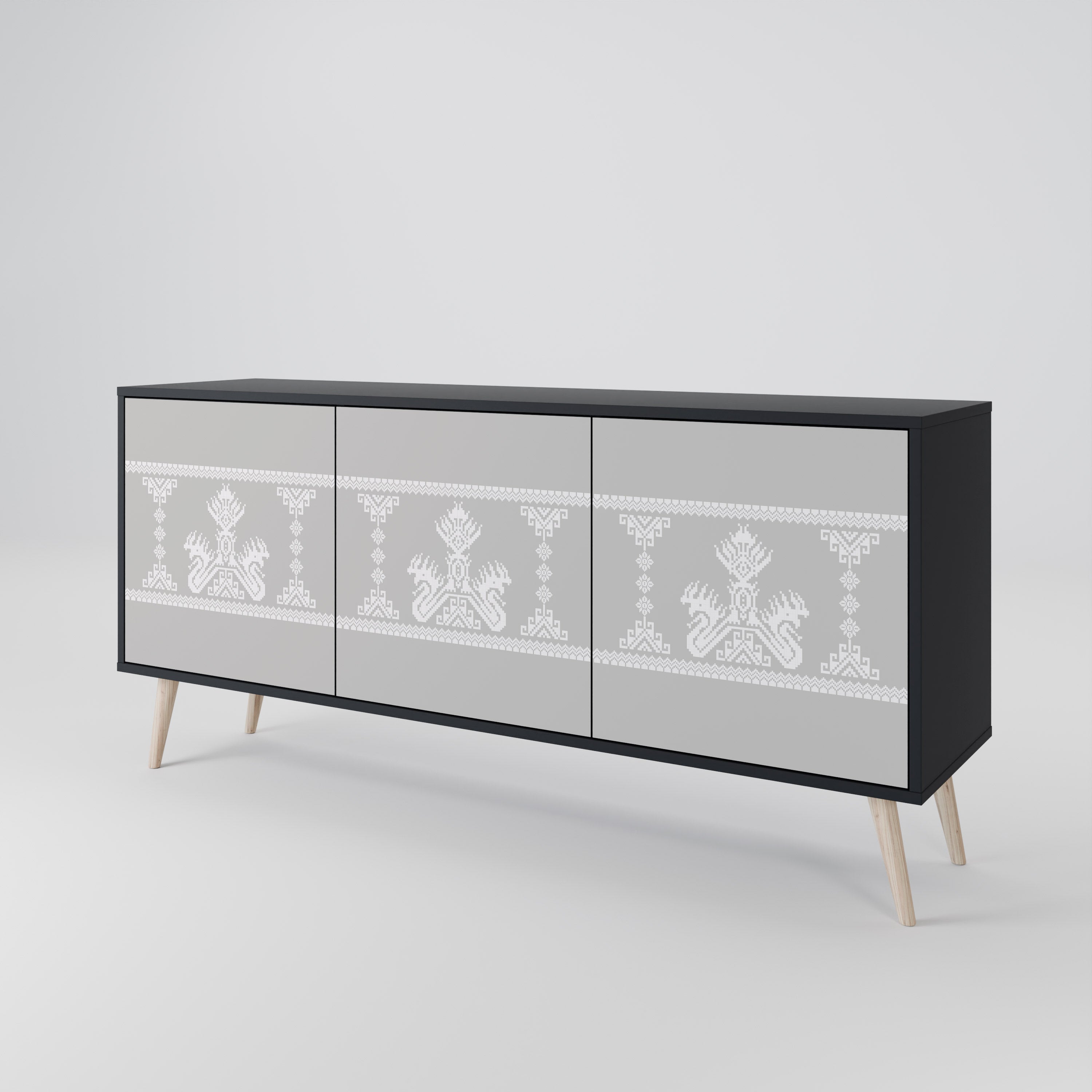 Buffet 3 portes THAI GRAY finition noire