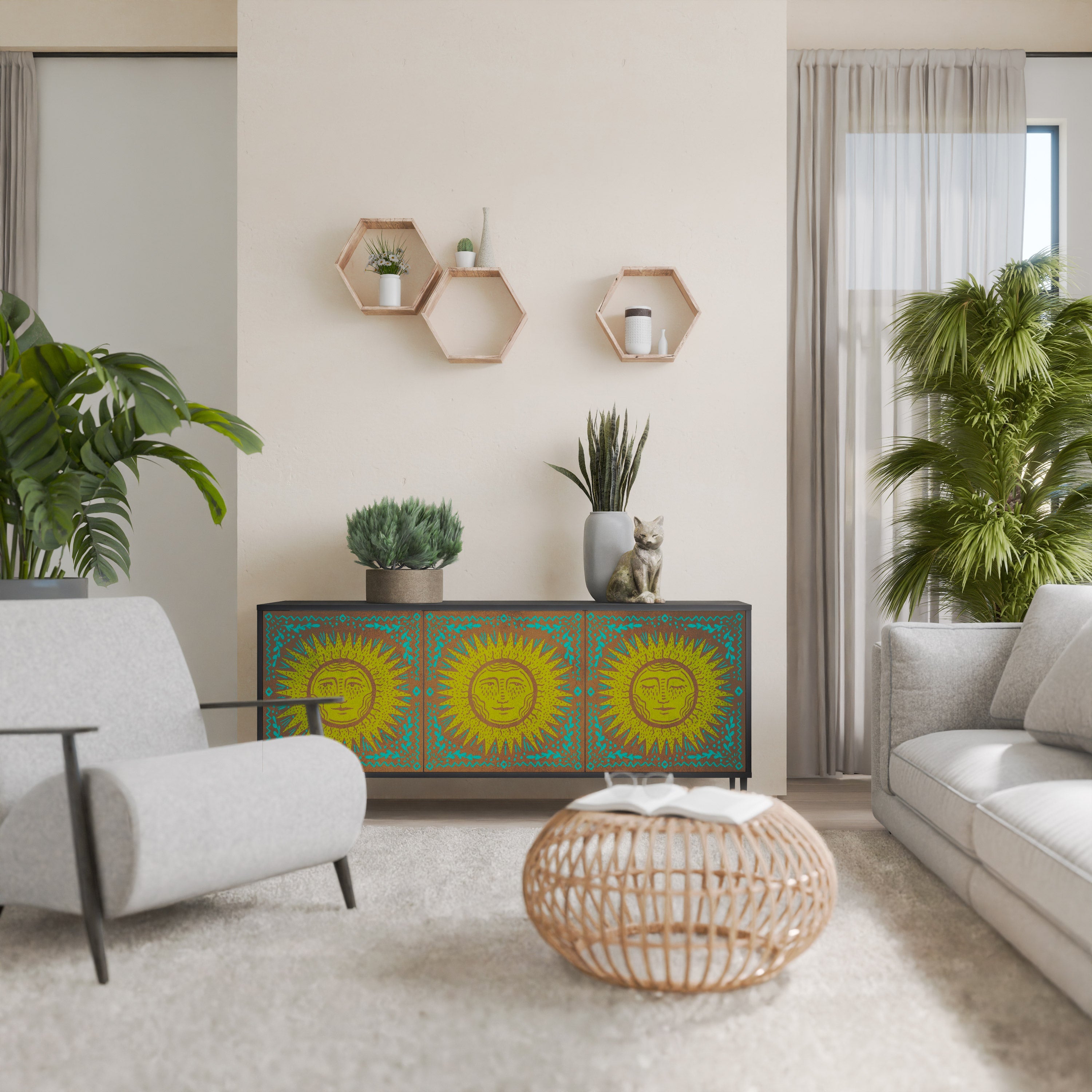 Buffet 3 portes SUNSHINE EULOGY finition noire