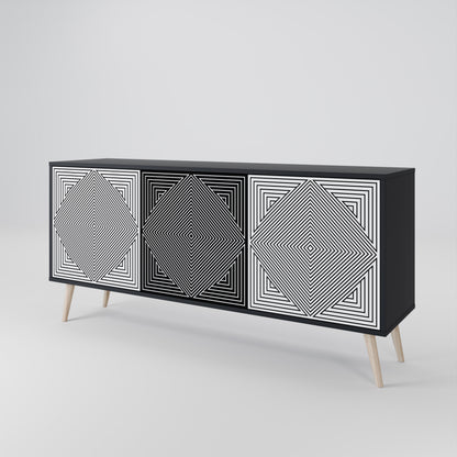 POLYGON ILLUSION 3-Door Sideboard