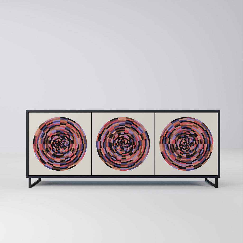 Buffet 3 portes BROWN CIRCLES finition noire