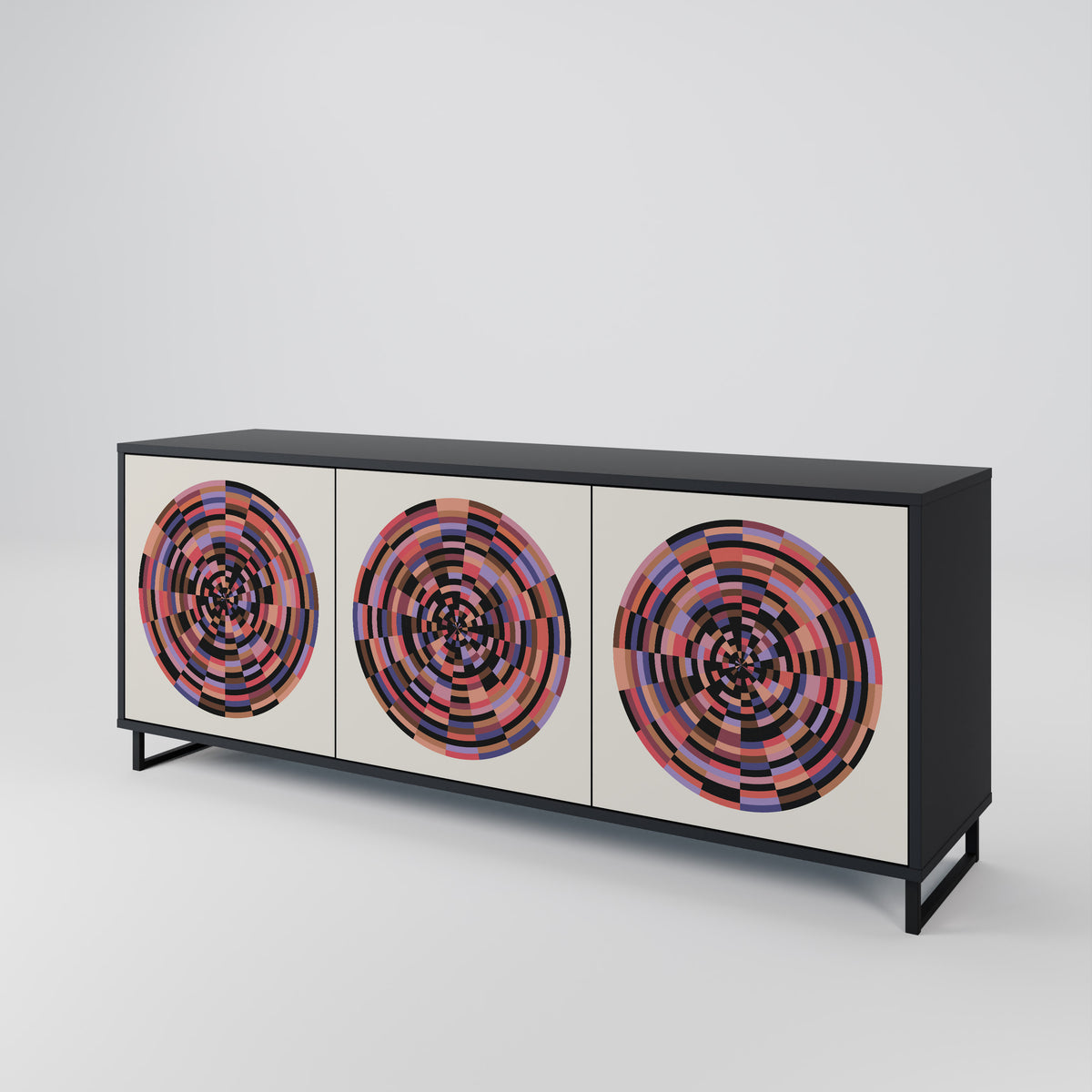 BROWN CIRCLES 3-Door Sideboard