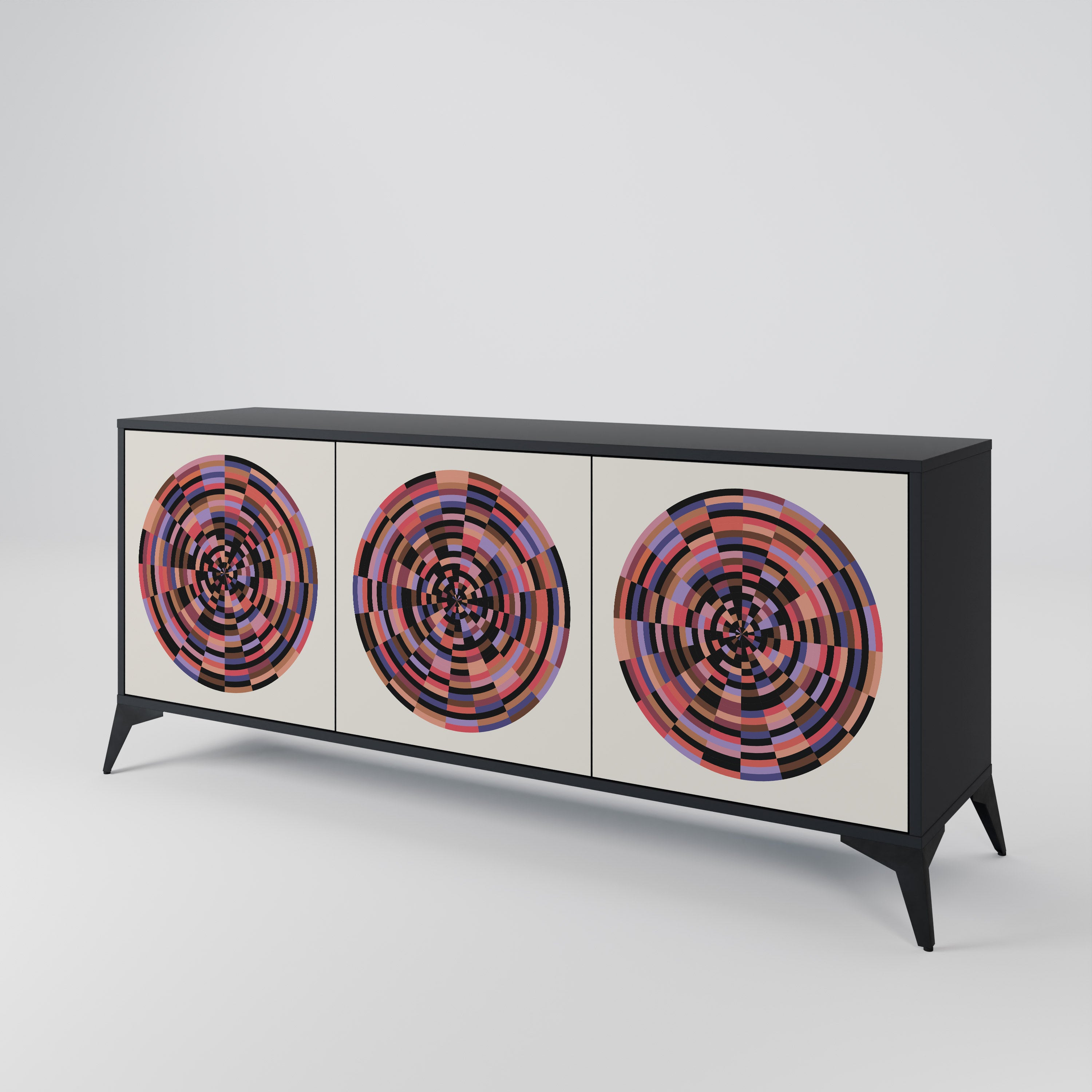 BROWN CIRCLES 3-Door Sideboard
