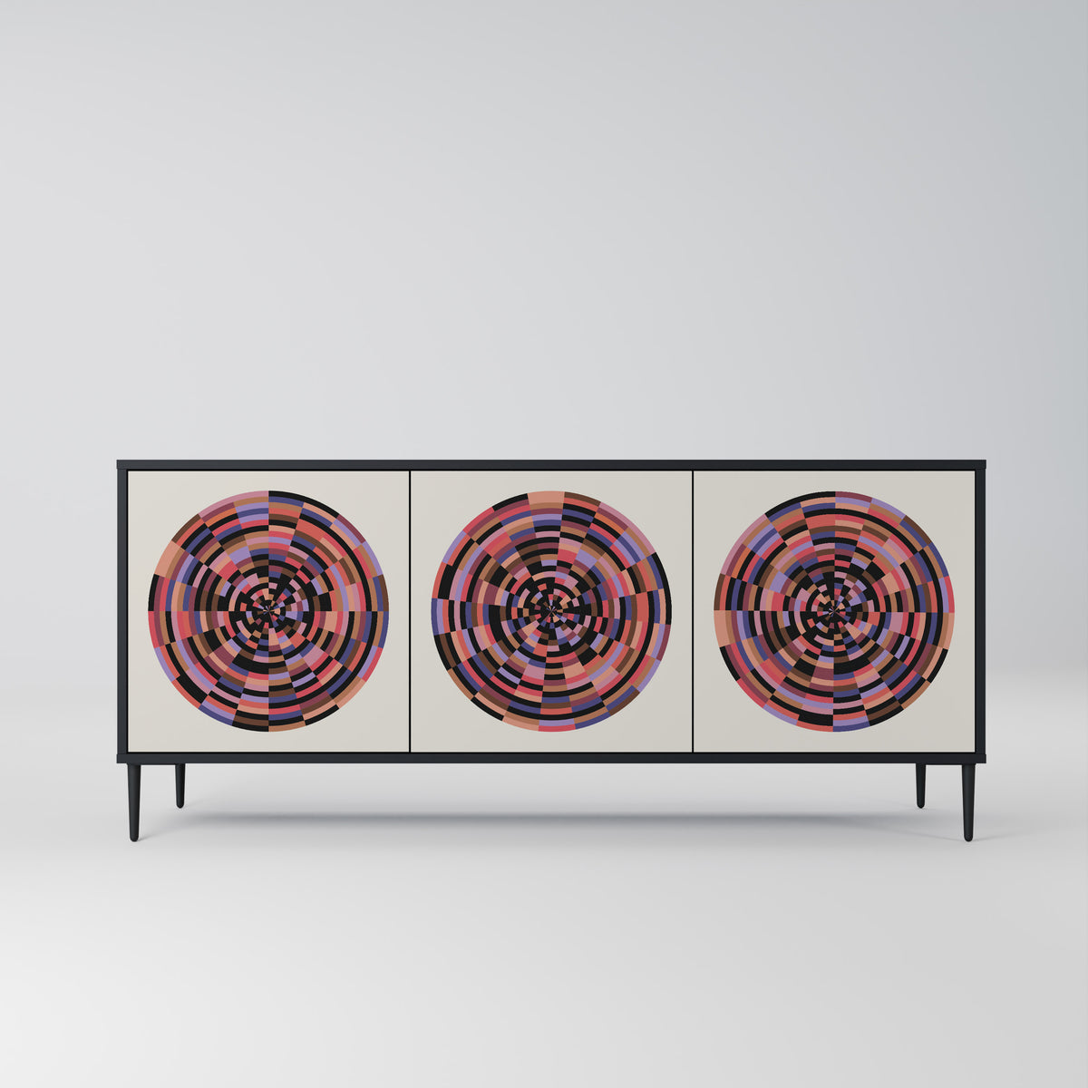 BROWN CIRCLES 3-Door Sideboard