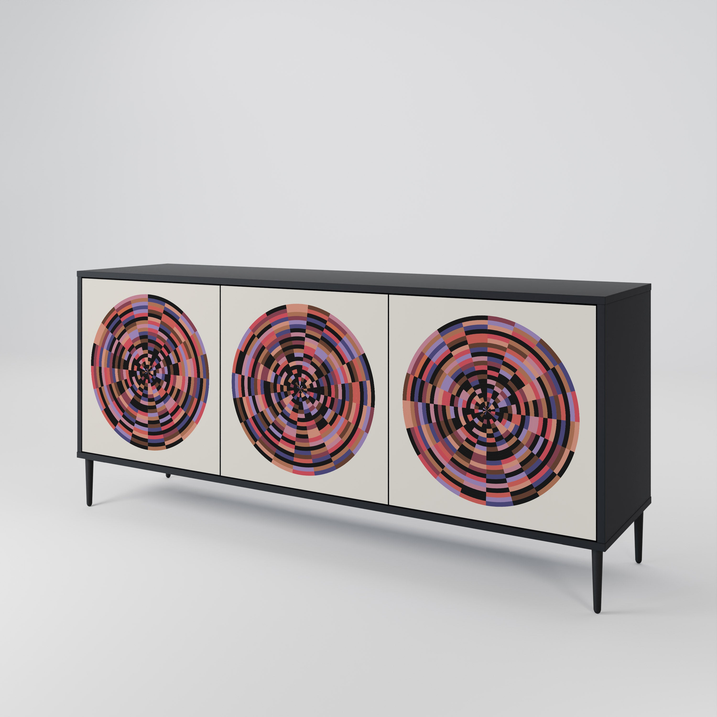 BROWN CIRCLES 3-Door Sideboard
