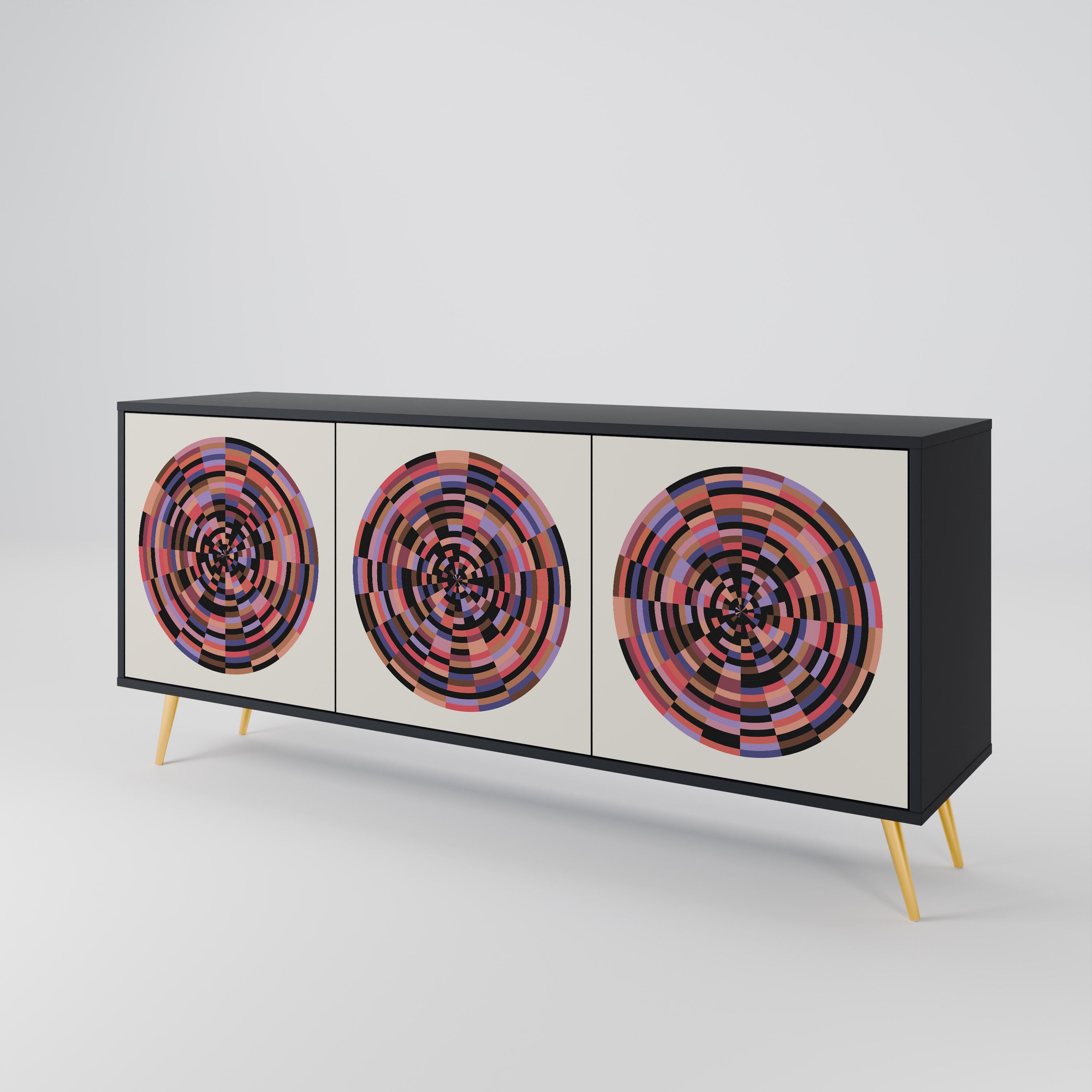BROWN CIRCLES 3-Door Sideboard