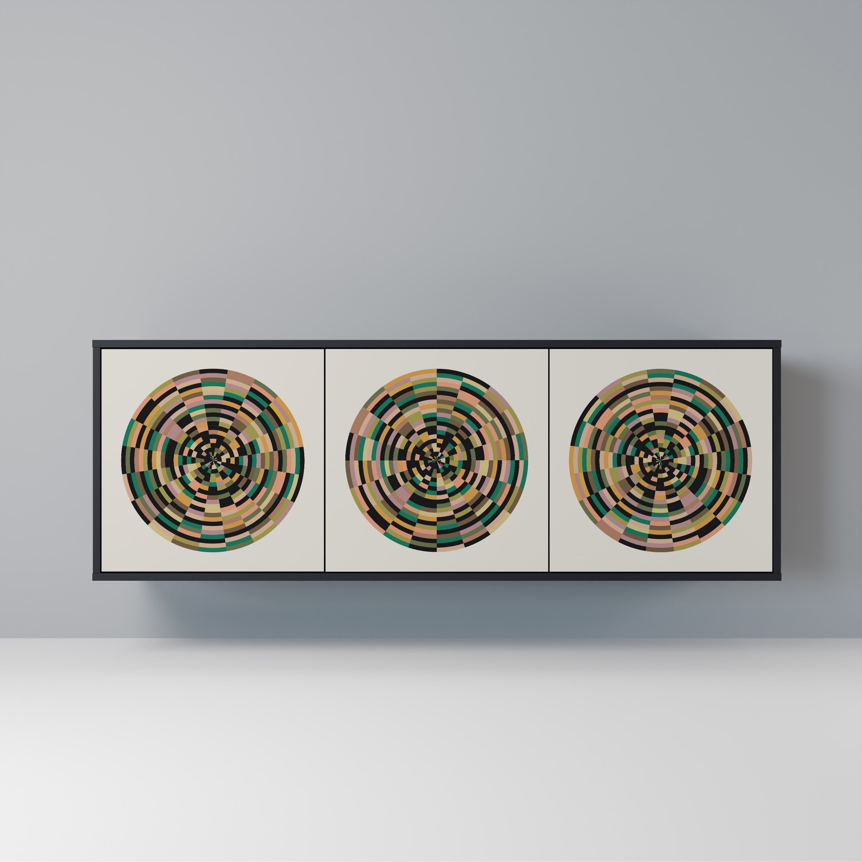 Buffet 3 portes GREEN CIRCLES finition noire