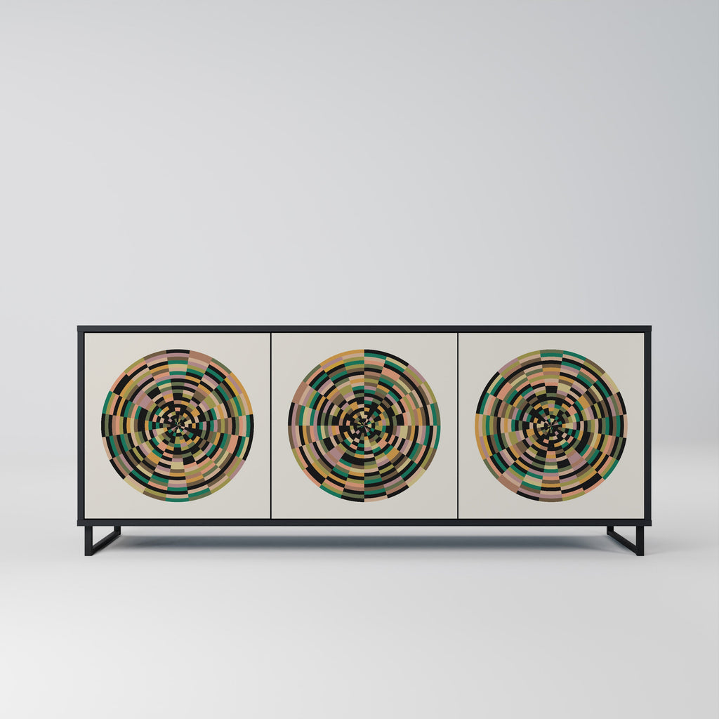 Buffet 3 portes GREEN CIRCLES finition noire