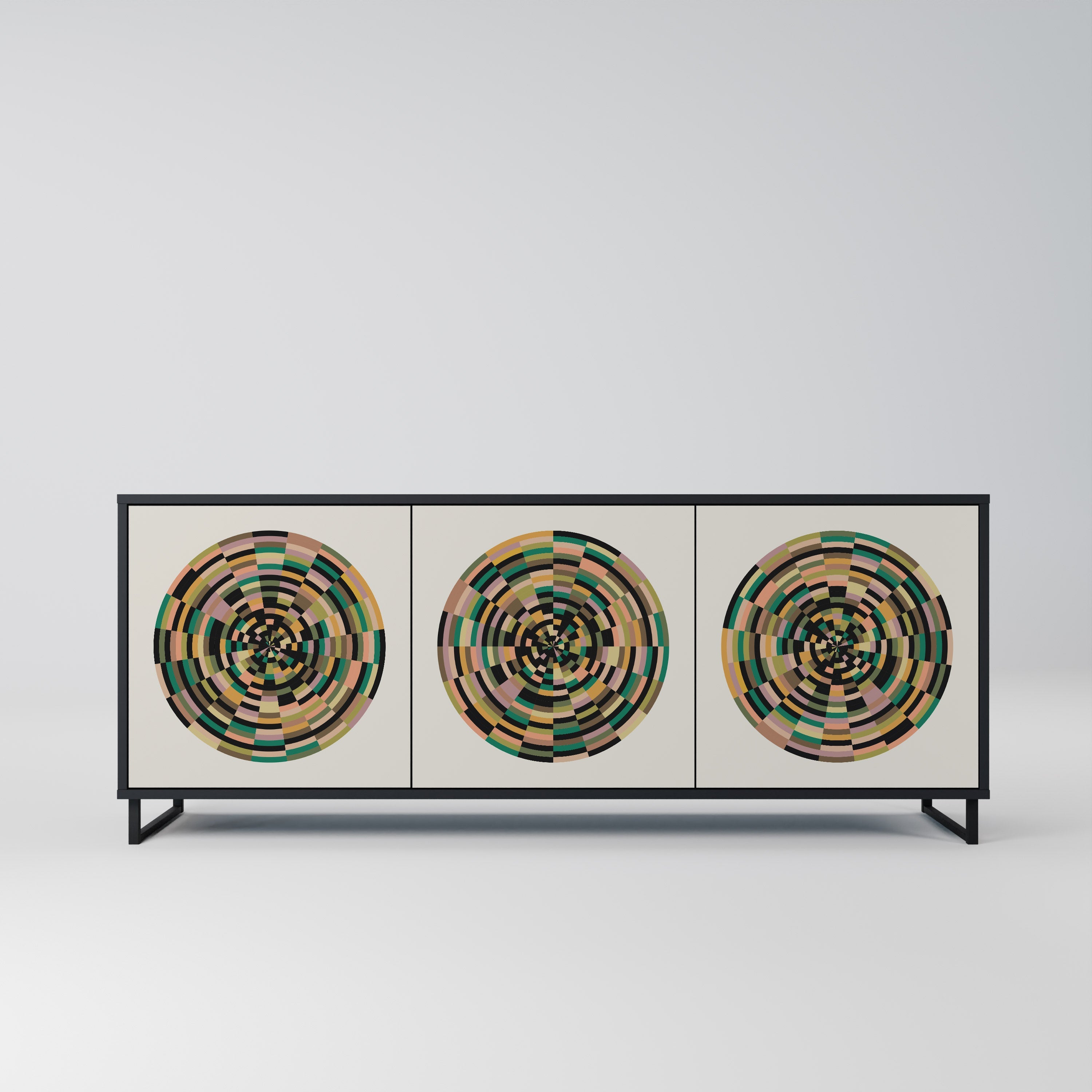 Buffet 3 portes GREEN CIRCLES finition noire