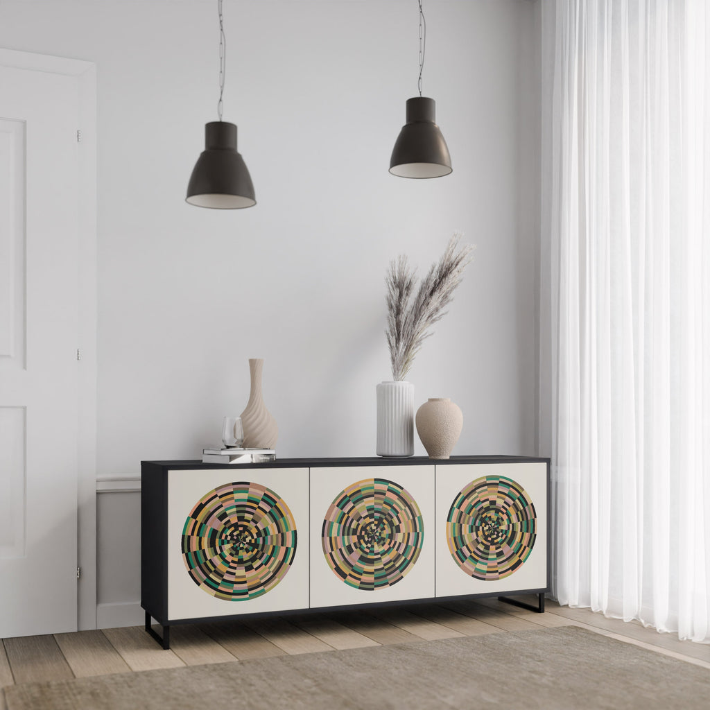 Buffet 3 portes GREEN CIRCLES finition noire