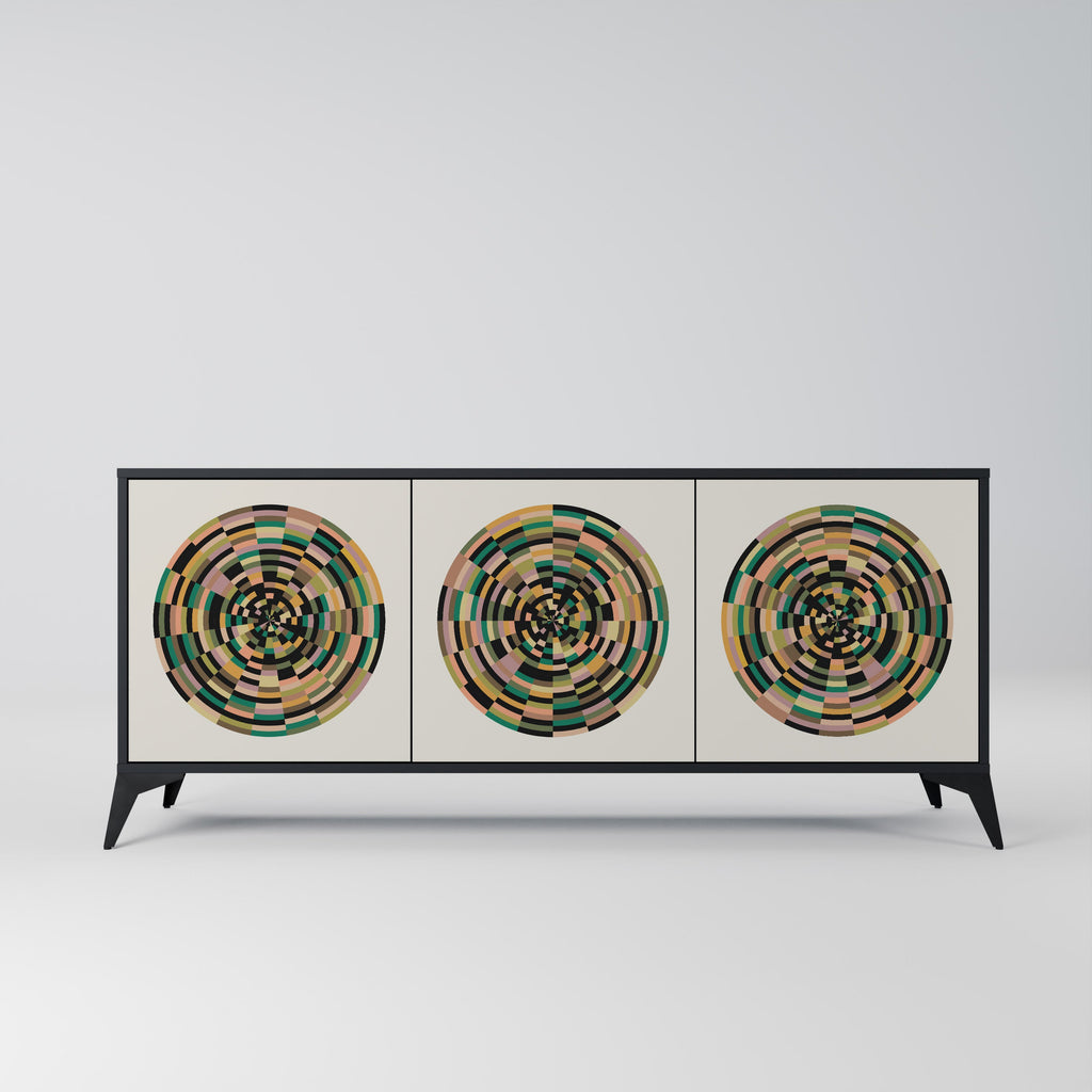 Buffet 3 portes GREEN CIRCLES finition noire