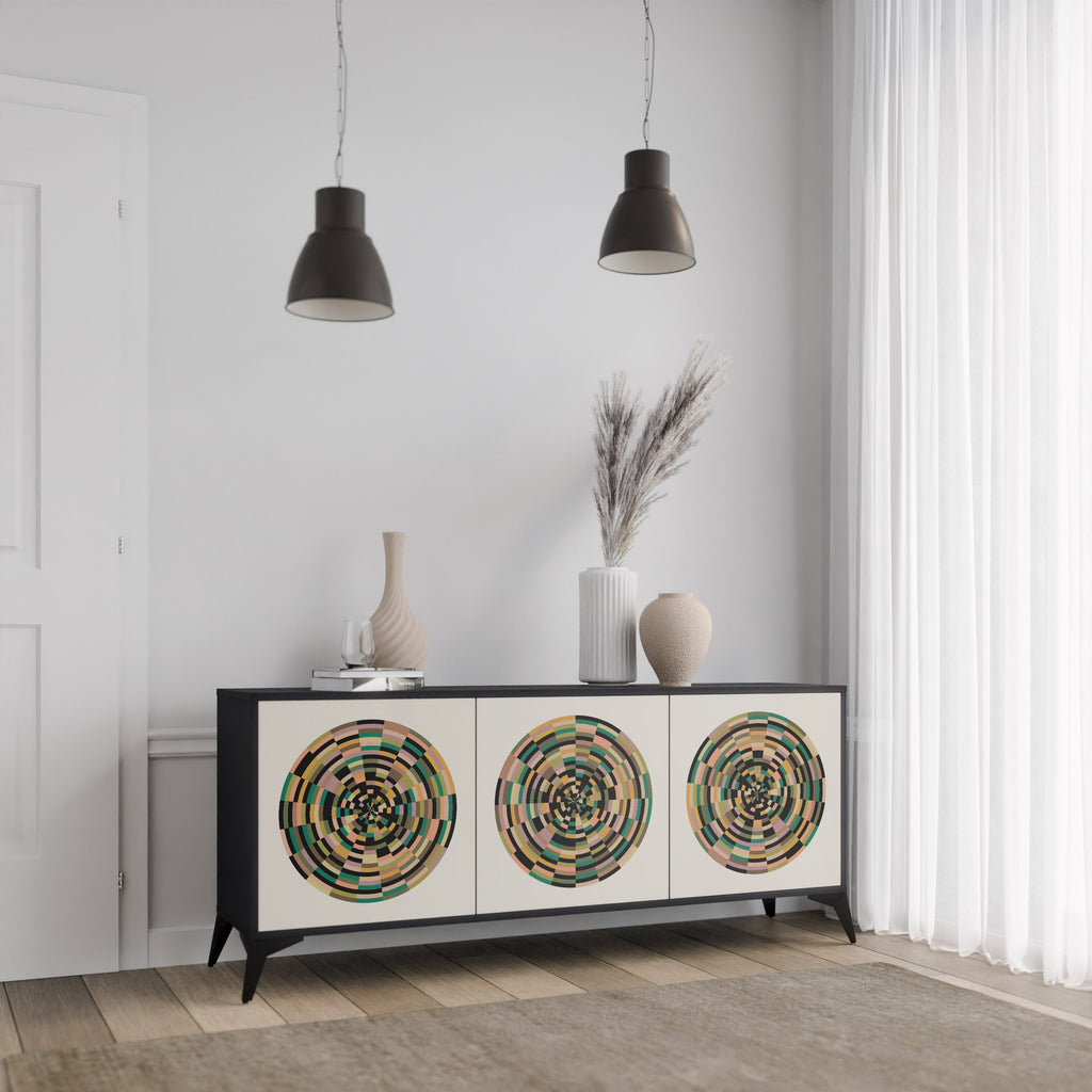 Buffet 3 portes GREEN CIRCLES finition noire