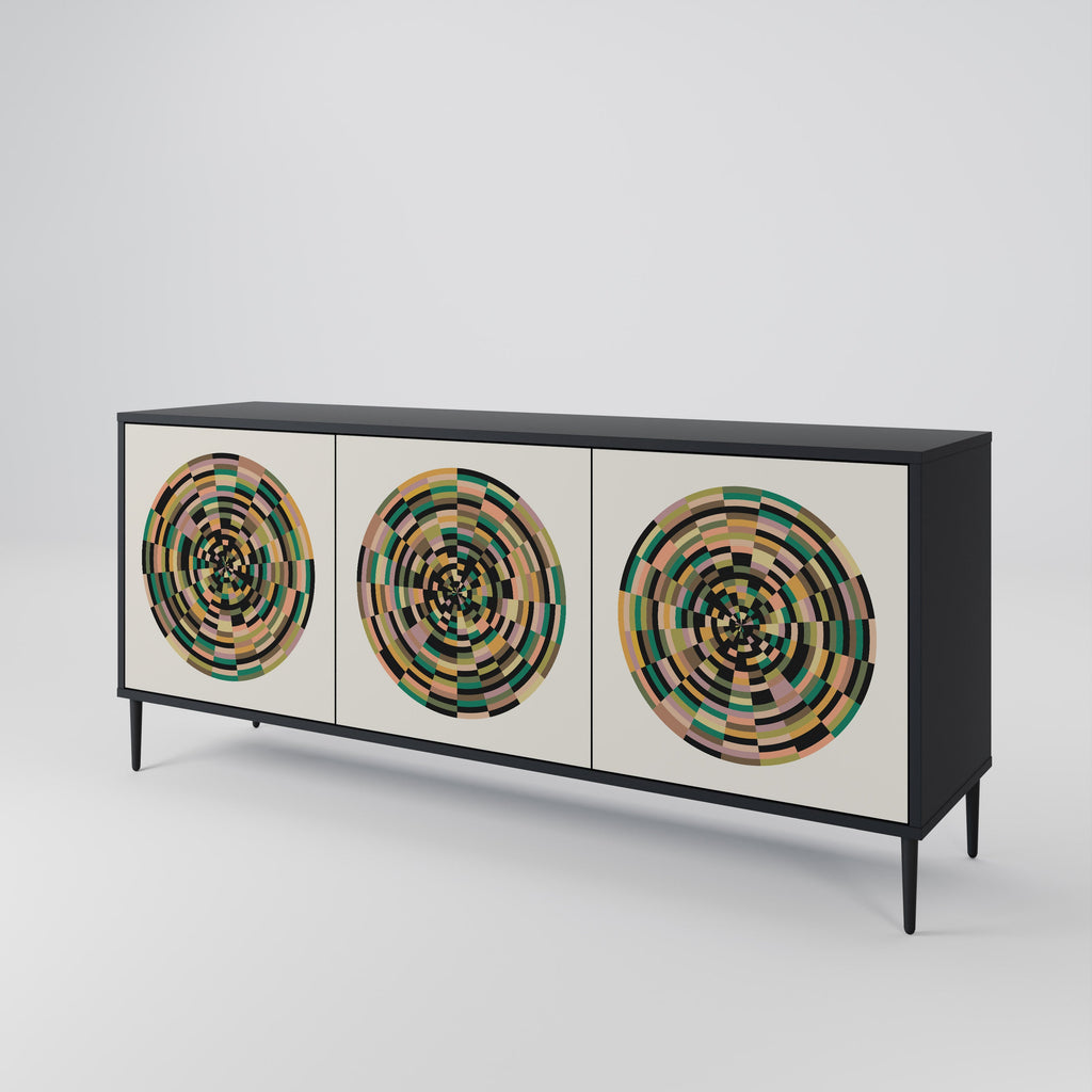 Buffet 3 portes GREEN CIRCLES finition noire