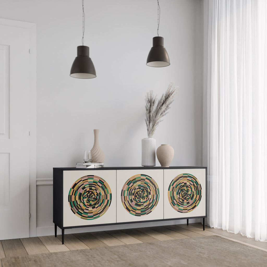 Buffet 3 portes GREEN CIRCLES finition noire