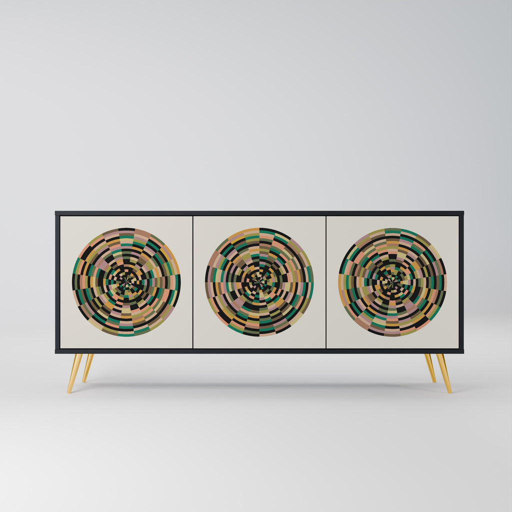 Buffet 3 portes GREEN CIRCLES finition noire