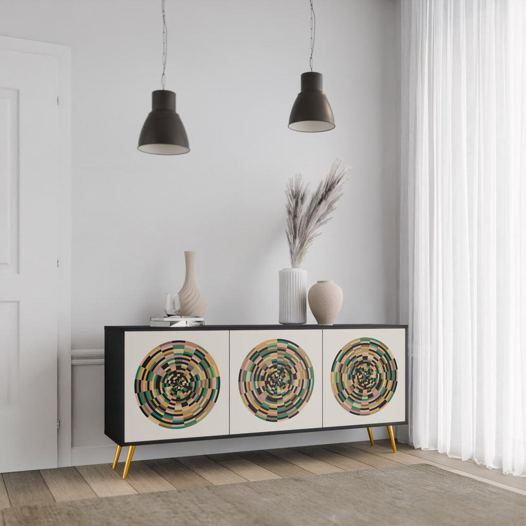 Buffet 3 portes GREEN CIRCLES finition noire