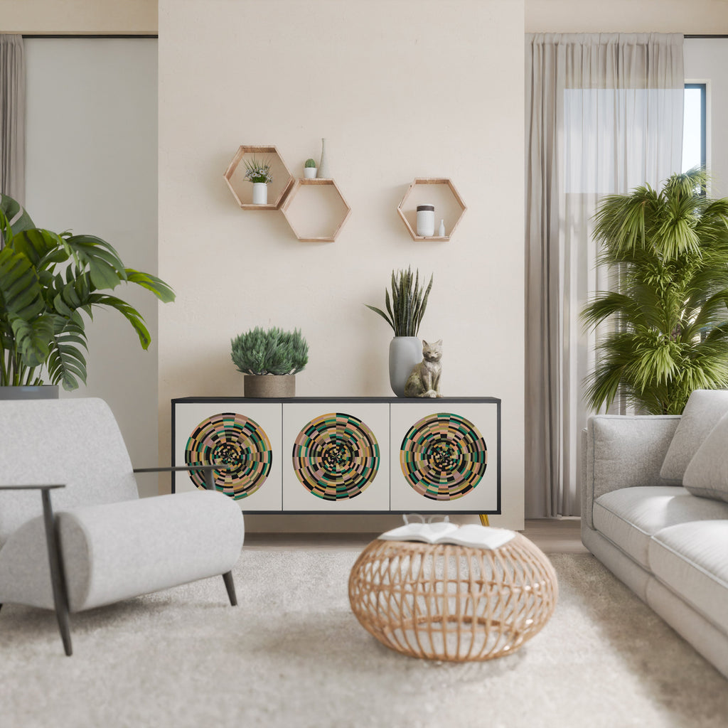 Buffet 3 portes GREEN CIRCLES finition noire