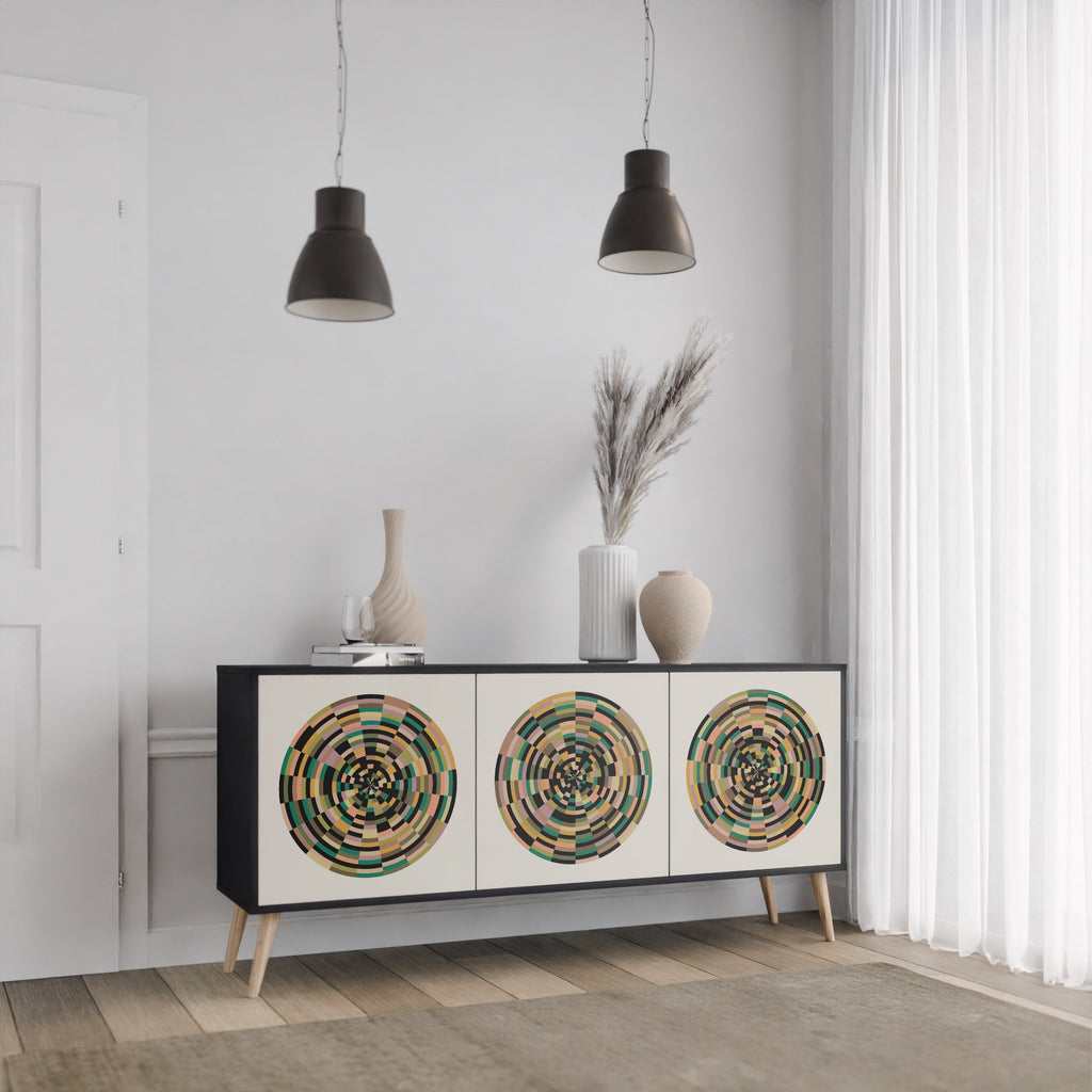 Buffet 3 portes GREEN CIRCLES finition noire