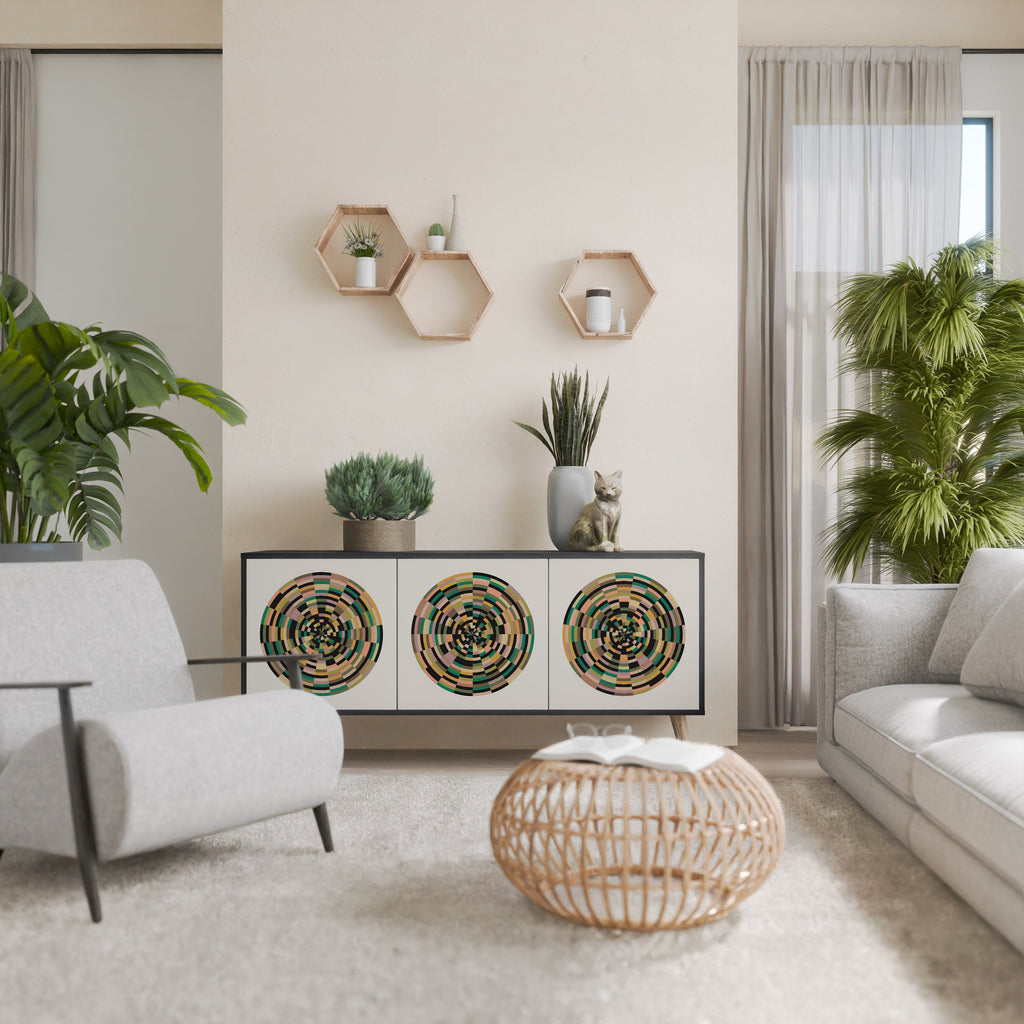 Buffet 3 portes GREEN CIRCLES finition noire