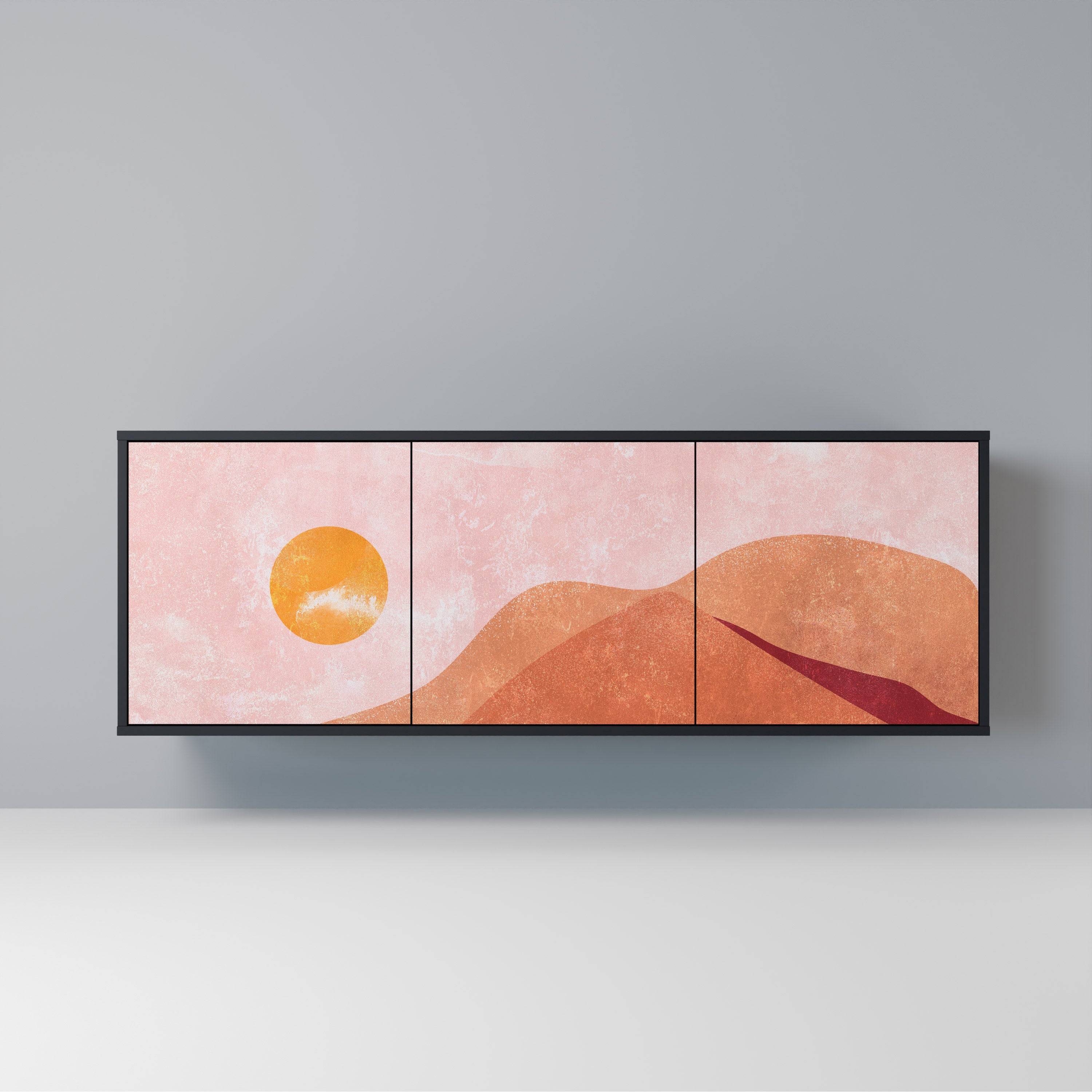 Buffet 3 portes LUMINOUS SUNLIGHT finition noire