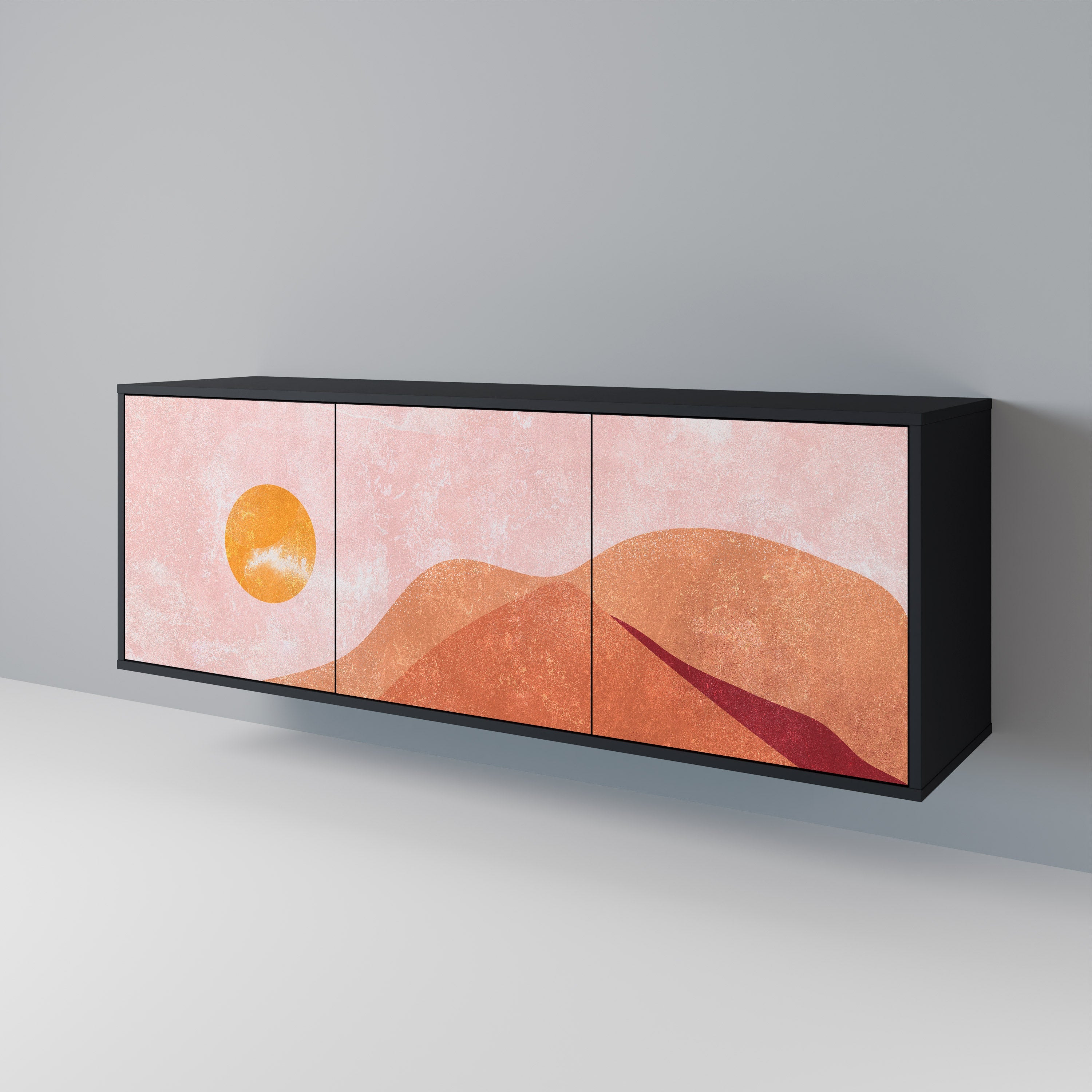 Buffet 3 portes LUMINOUS SUNLIGHT finition noire